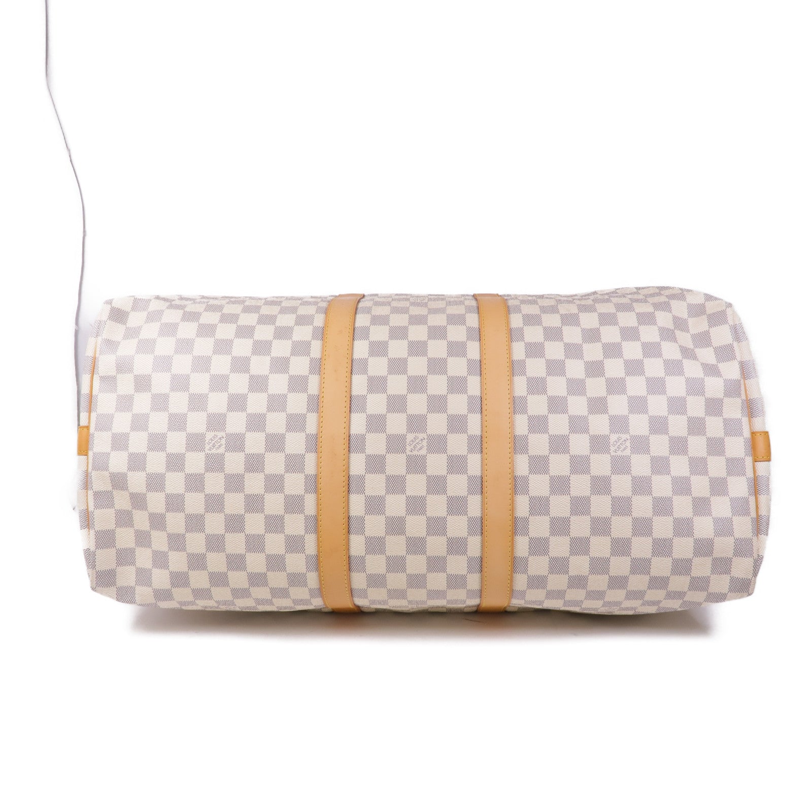 LOUIS VUITTON Damier Azur Keepall Bandouliere 55金扣手挽肩背兩用袋