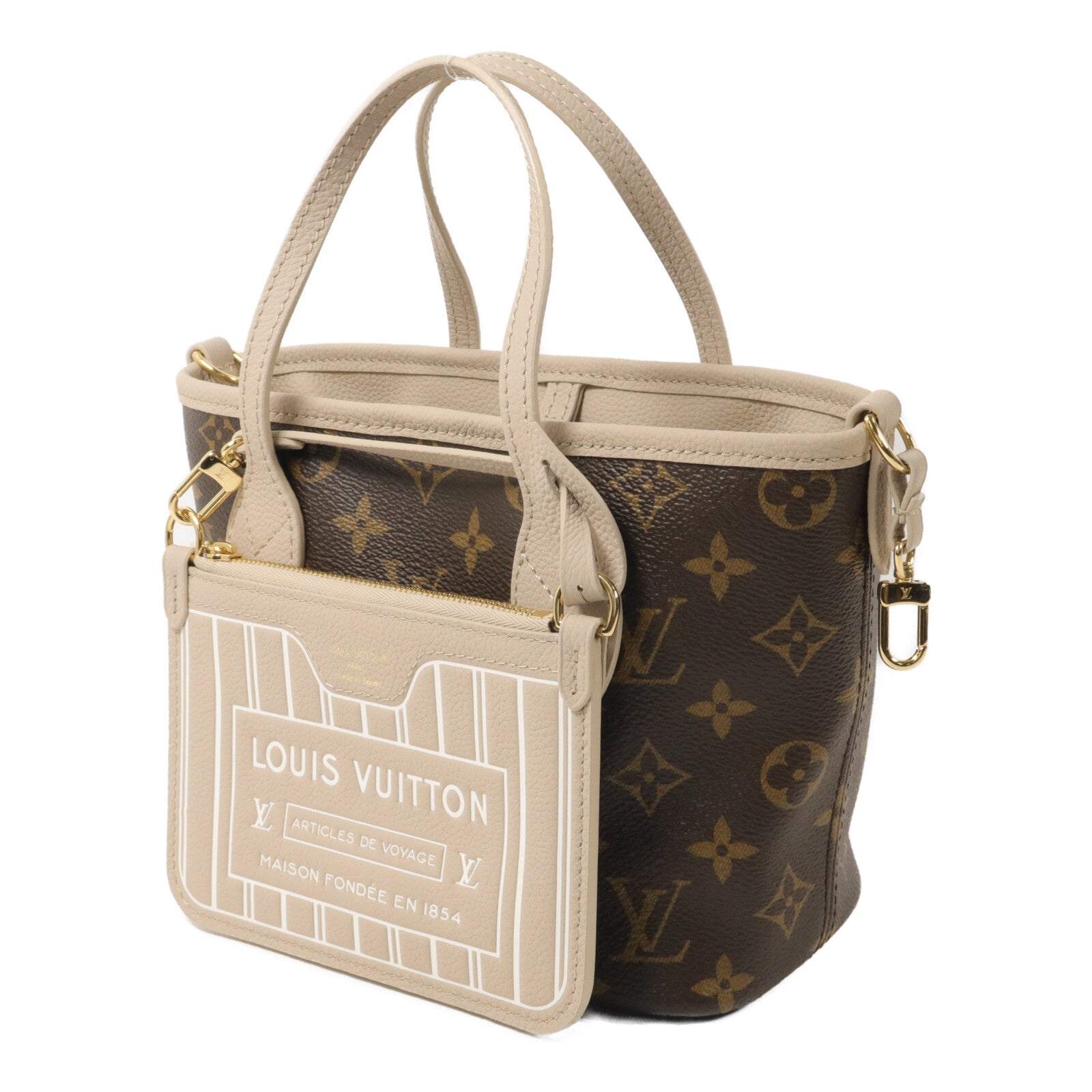 LOUIS VUITTON Monogram Neverfull Inside Out BB手挽肩背兩用袋