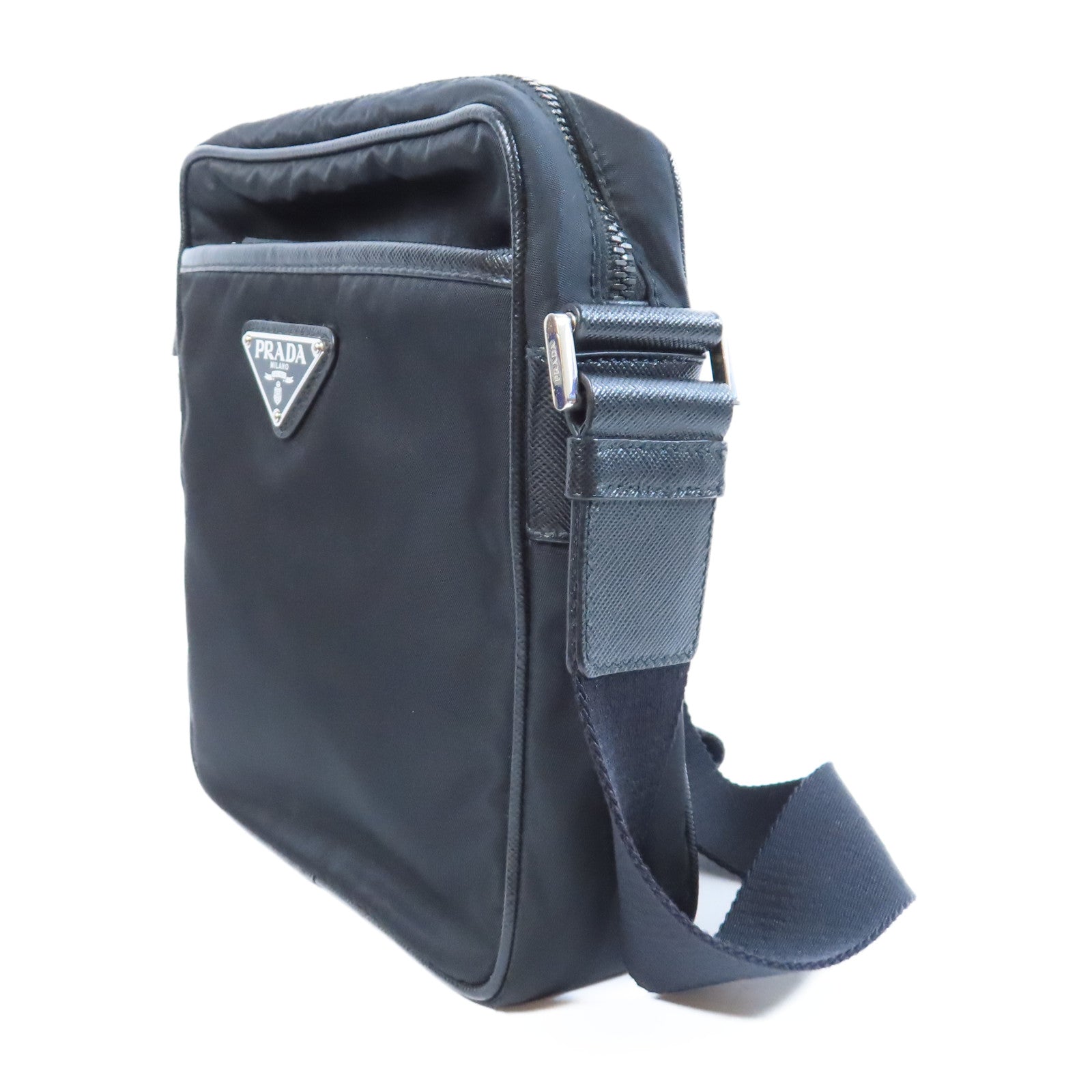 PRADA 【激減優惠】尼龍Shoulder Bag銀扣肩背袋黑色