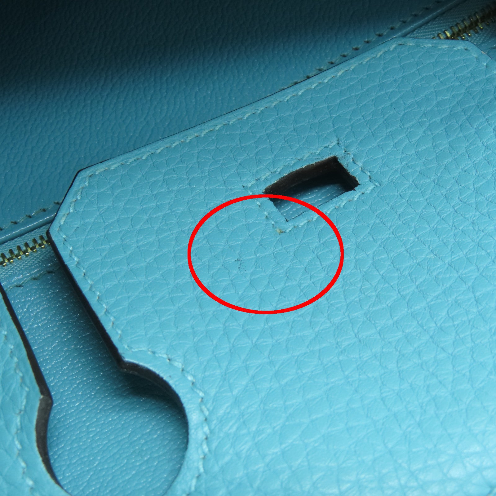 HERMES 【清倉大減價】Clemence皮革Birkin 30金扣手挽袋聖西爾水藍