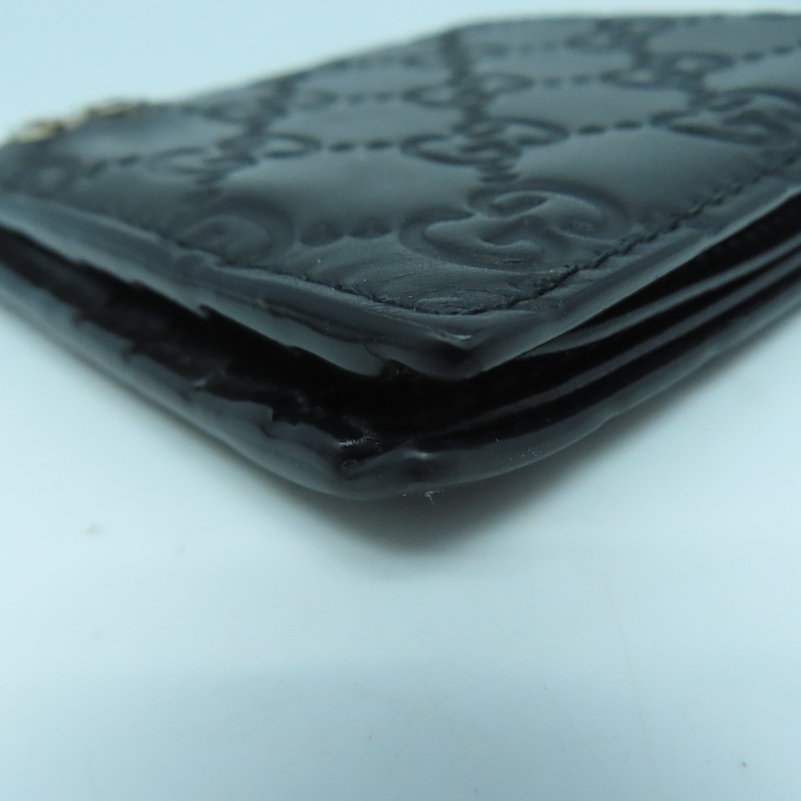 GUCCI 【激減優惠】牛皮皮革Wallet銀扣錢包黑色
