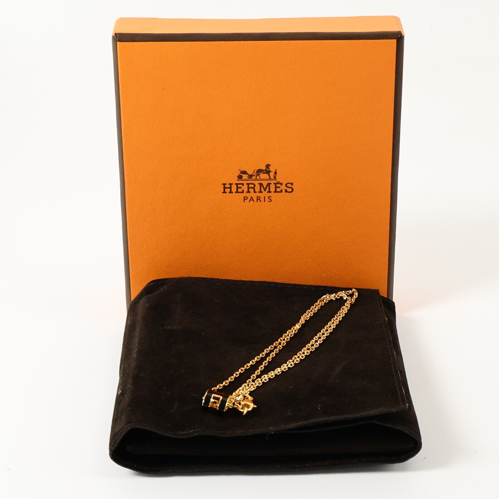 HERMES 金屬/琺瑯Mini Pop H Necklac金扣項鏈