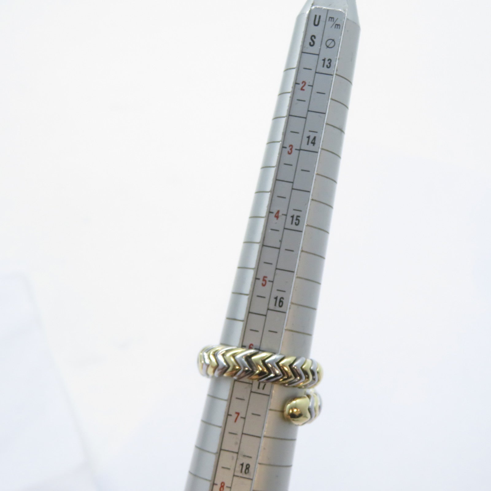 BVLGARI 18K黃金/18K白金Serpenti Tubogas戒指US#6