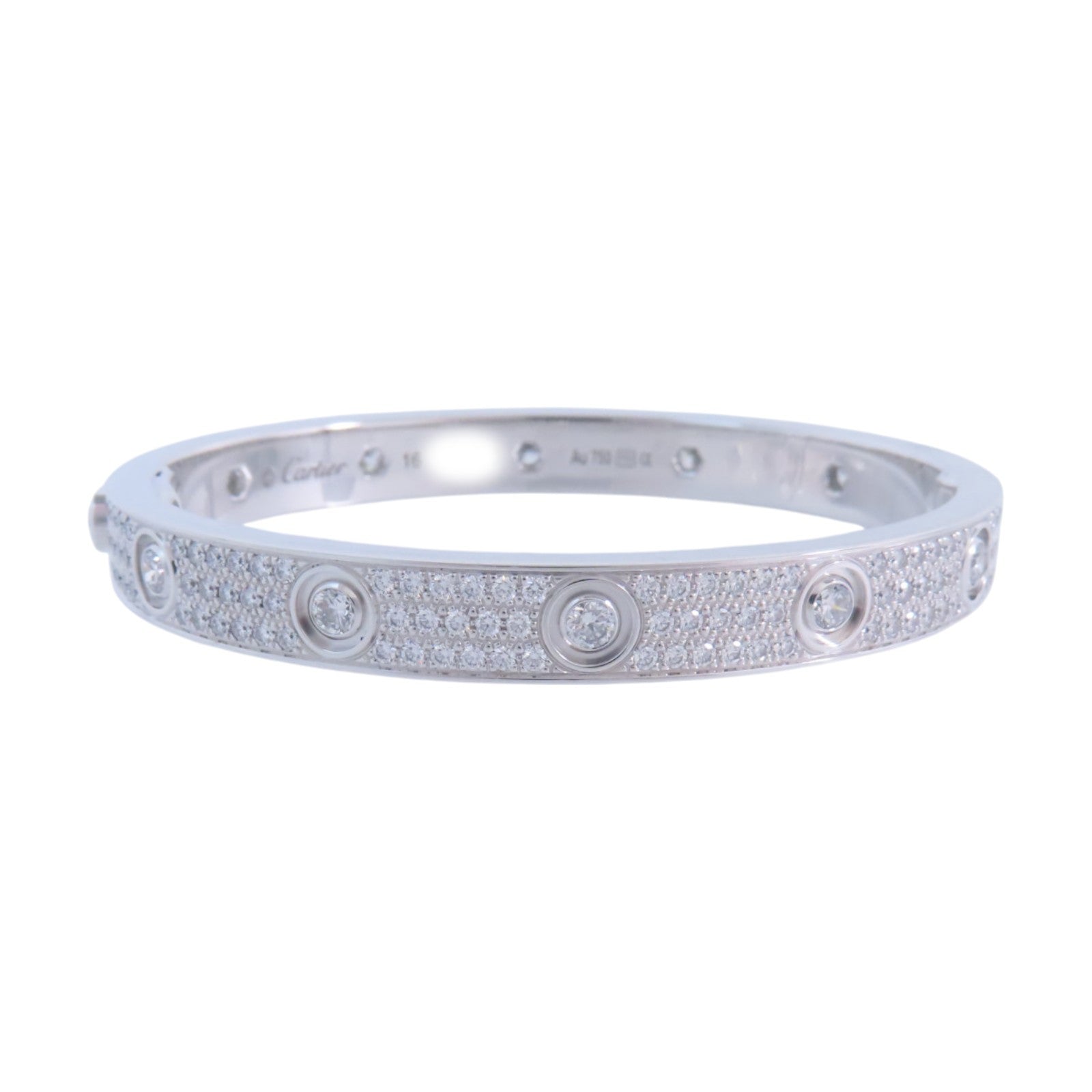 CARTIER 18K白金Love Bracelet Full Diamond鑽石手鐲#16