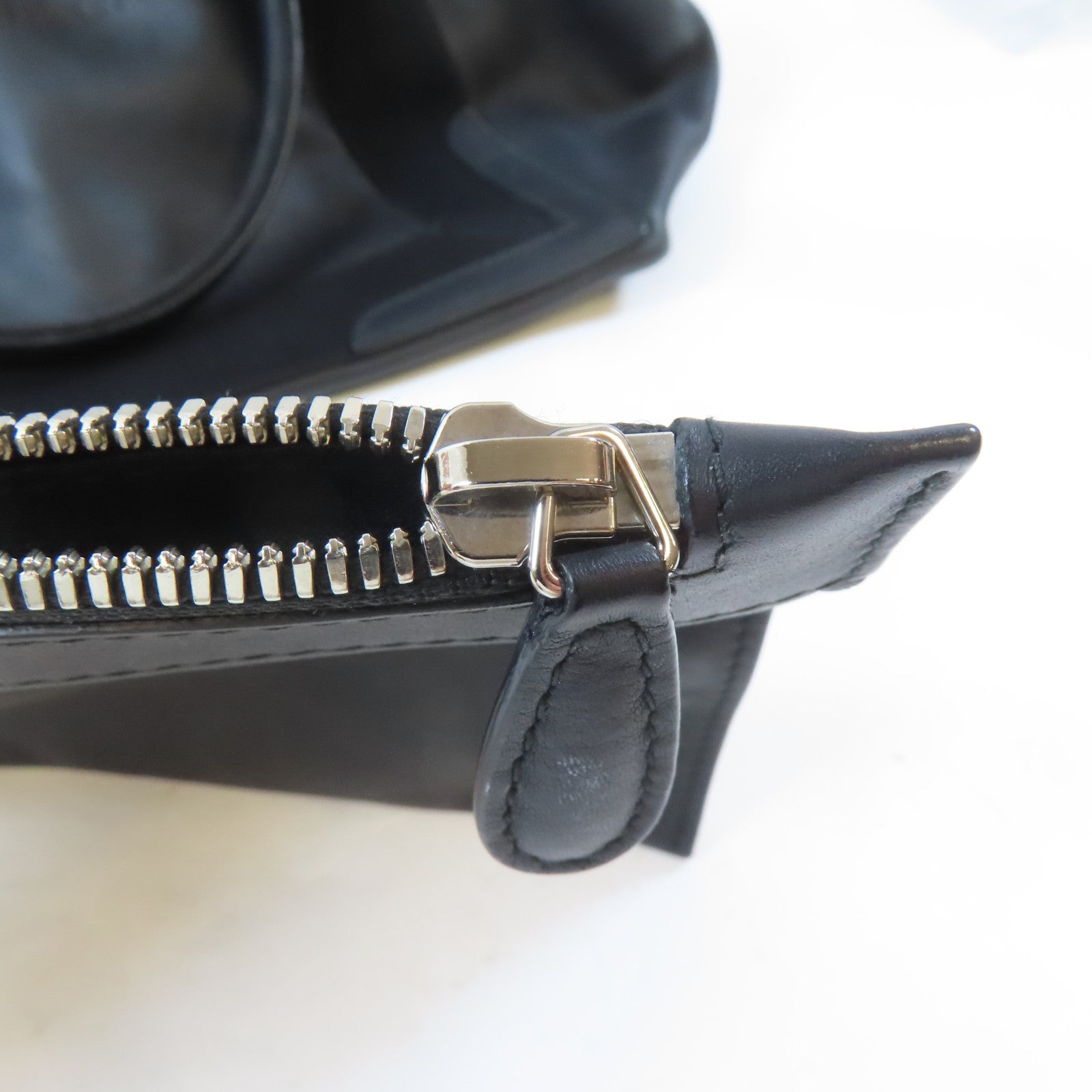 BALENCIAGA 羊皮皮革Navy Cabas銀扣手挽袋黑色