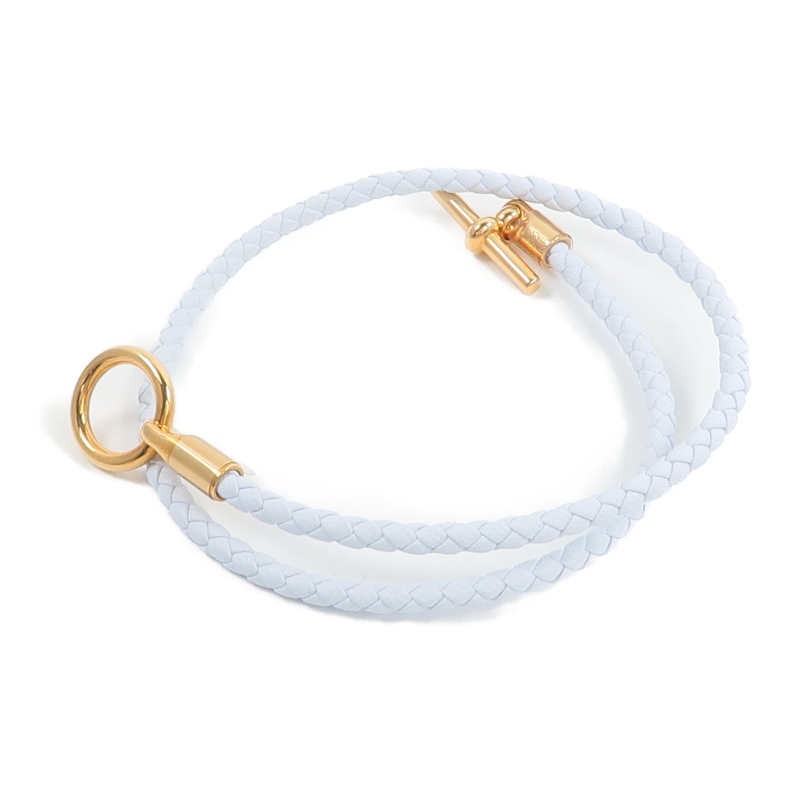 HERMES Swift皮革Glenan Double Tour Bracelet手鏈Bleu Brume