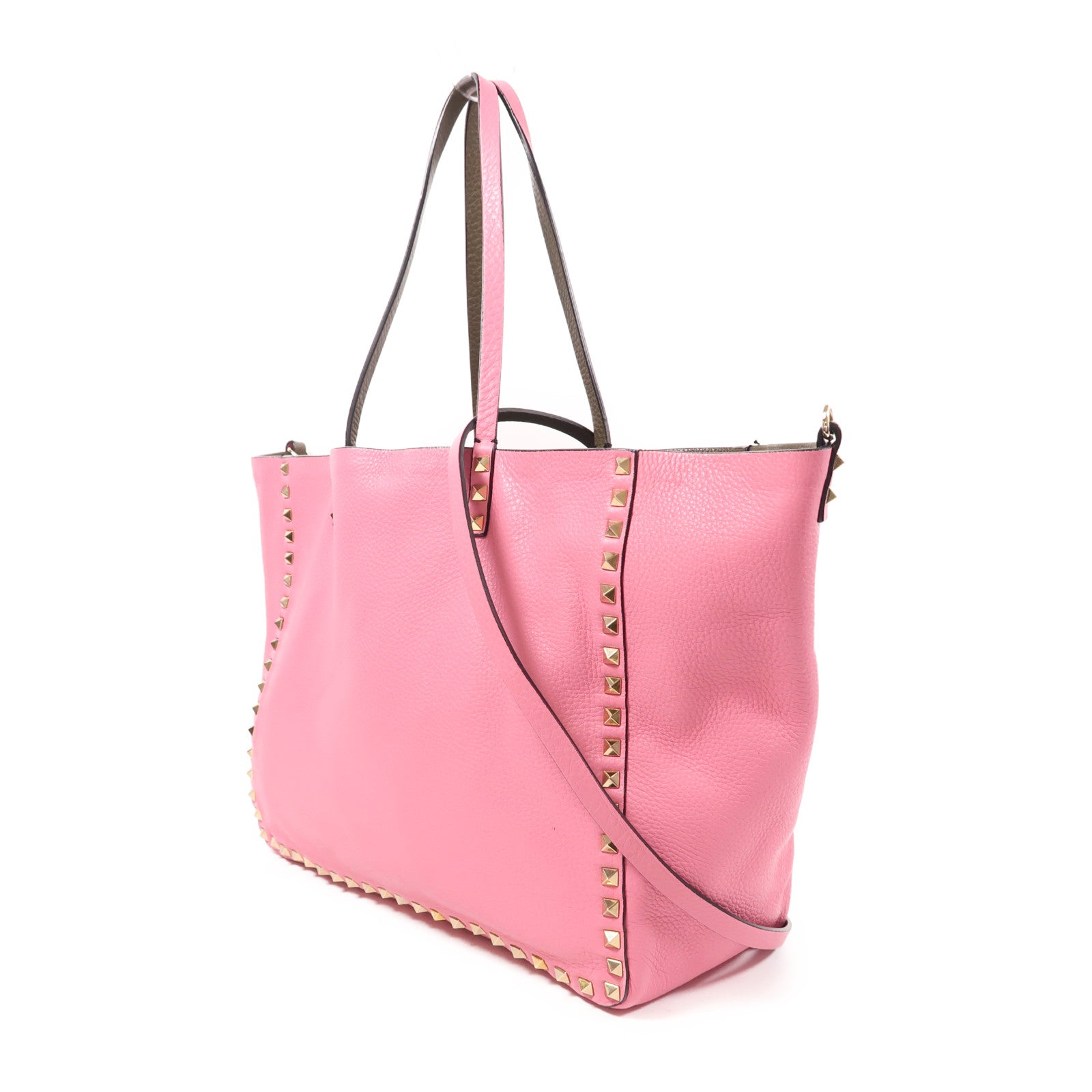 Valentino 牛皮皮革2 Way Shoulder金扣手挽肩背兩用袋