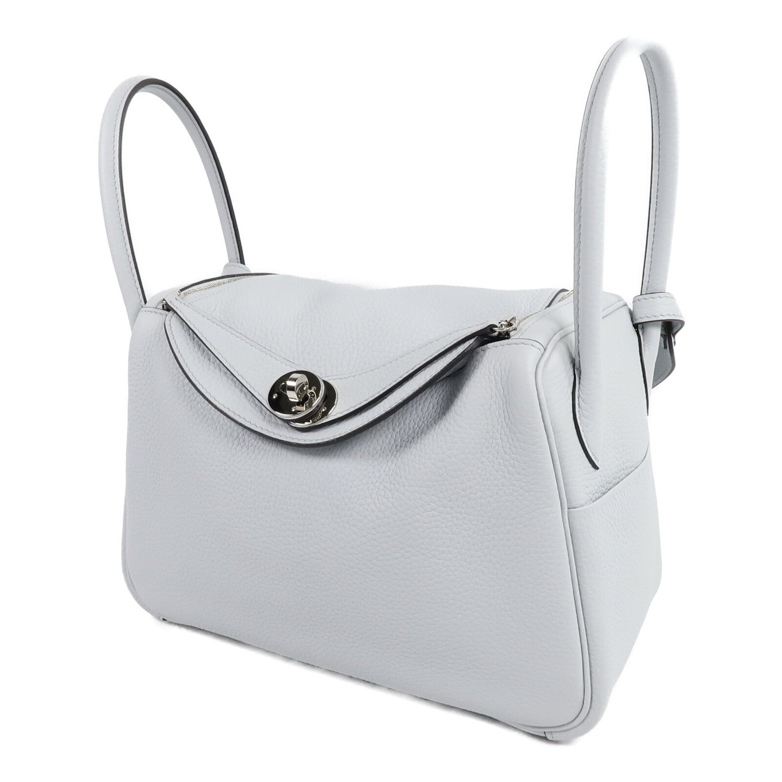 HERMES Clemence皮革Lindy 26手挽肩背兩用袋Blue Pale