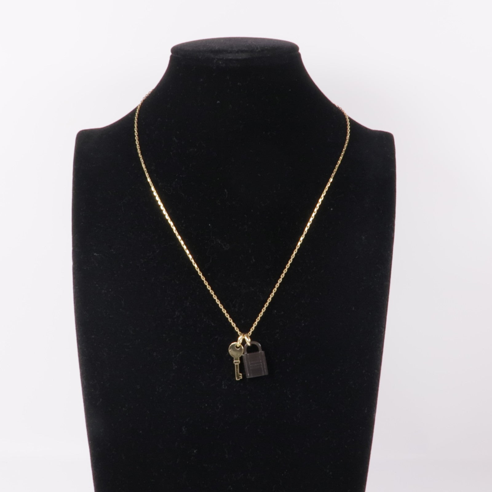 HERMES 金屬/水牛角Amulette Padlock Pendant項鍊