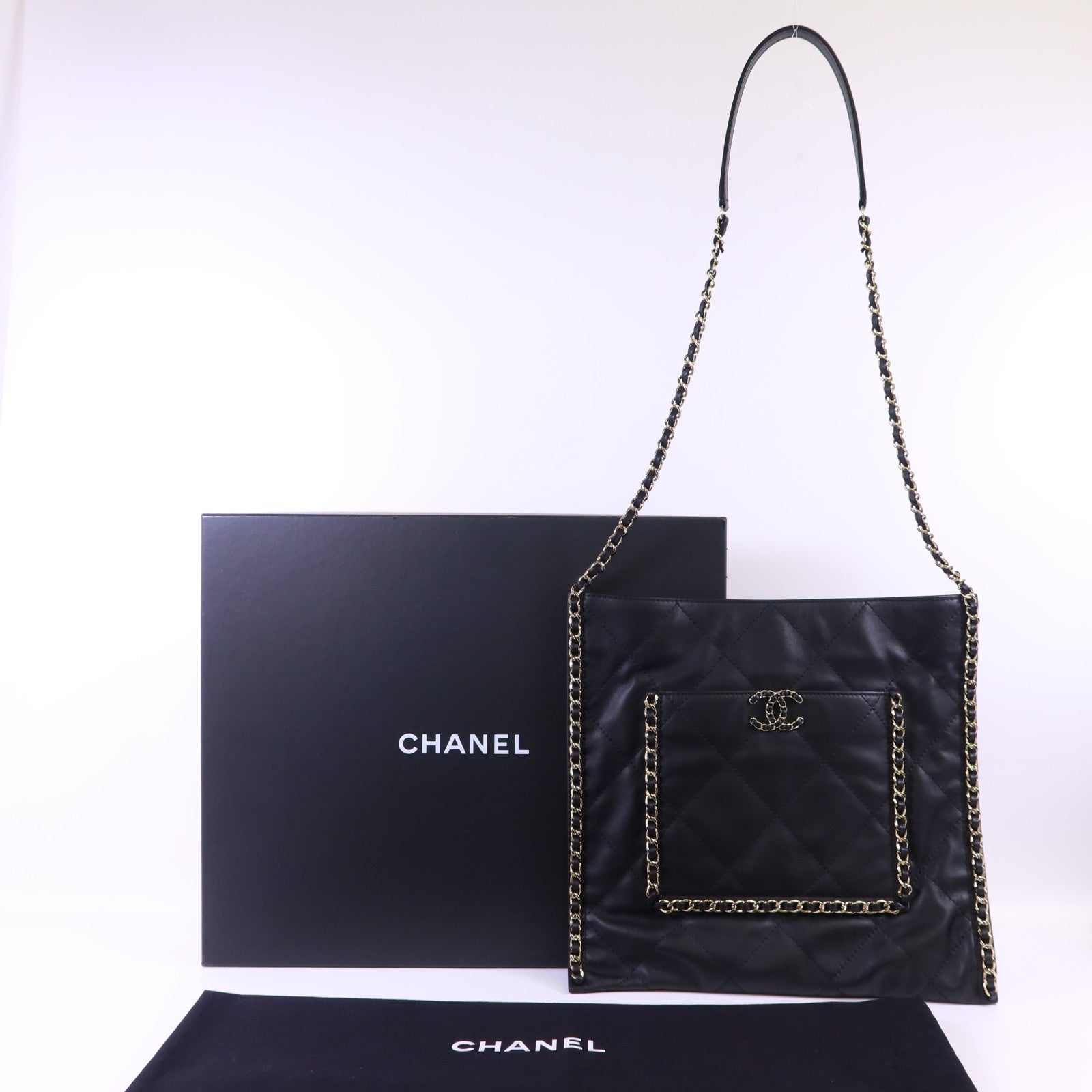 CHANEL 【激減優惠】牛皮皮革Matelasse Chain Shoulder金扣肩背袋