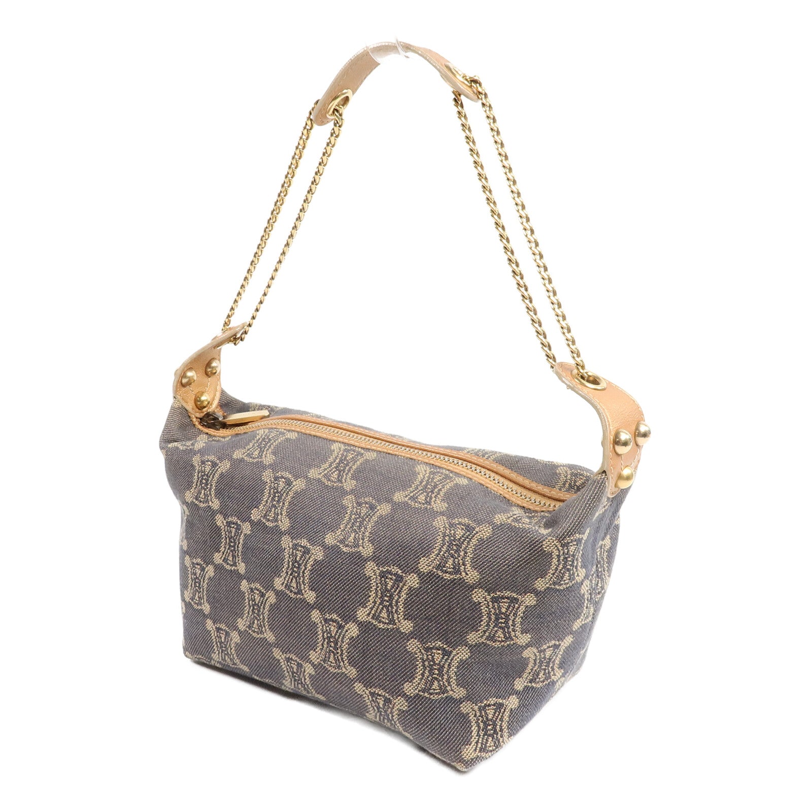 CELINE Denim Vintage Hand Bag鏈帶肩背袋