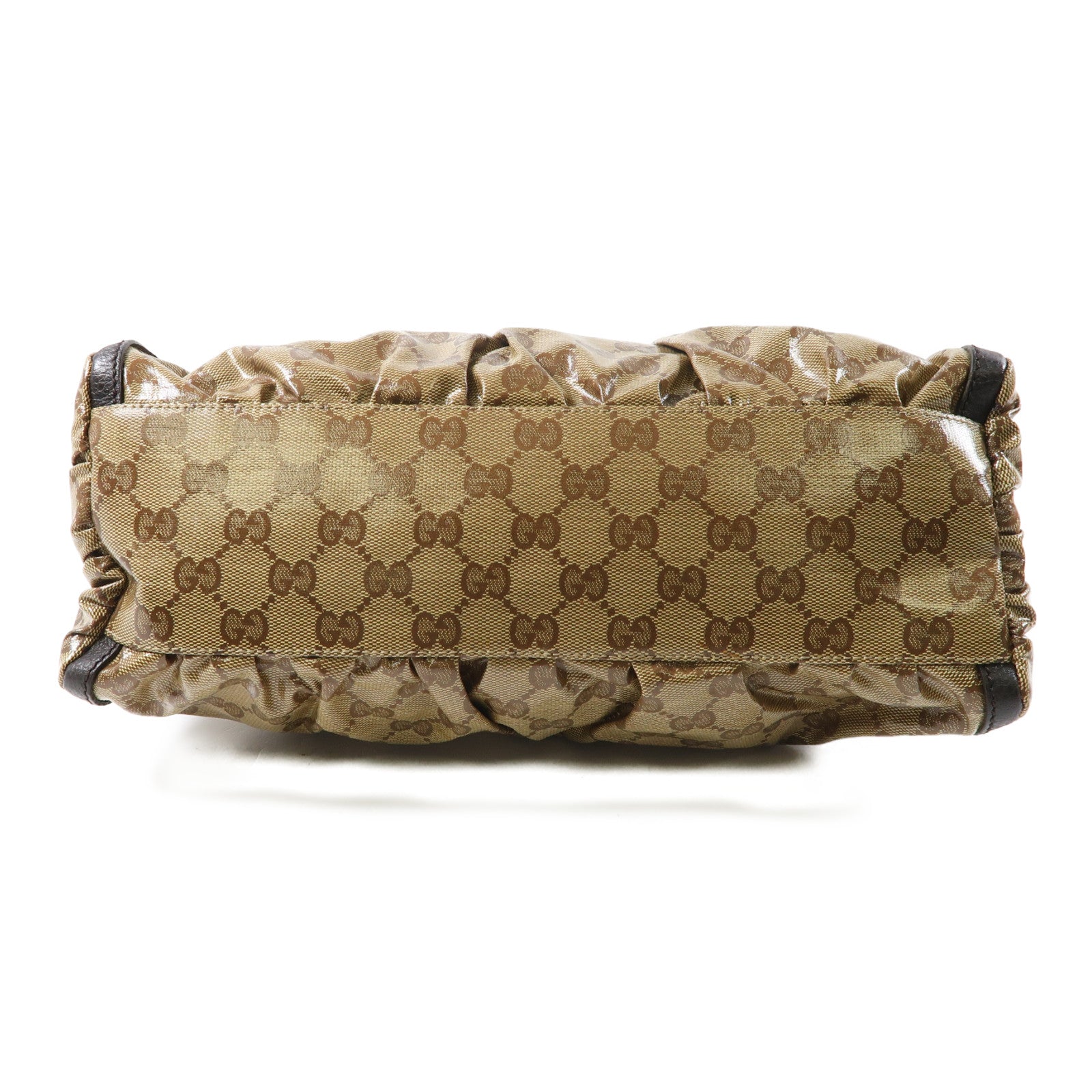 GUCCI 塗層帆布Shoulder Bag金扣肩背袋啡色
