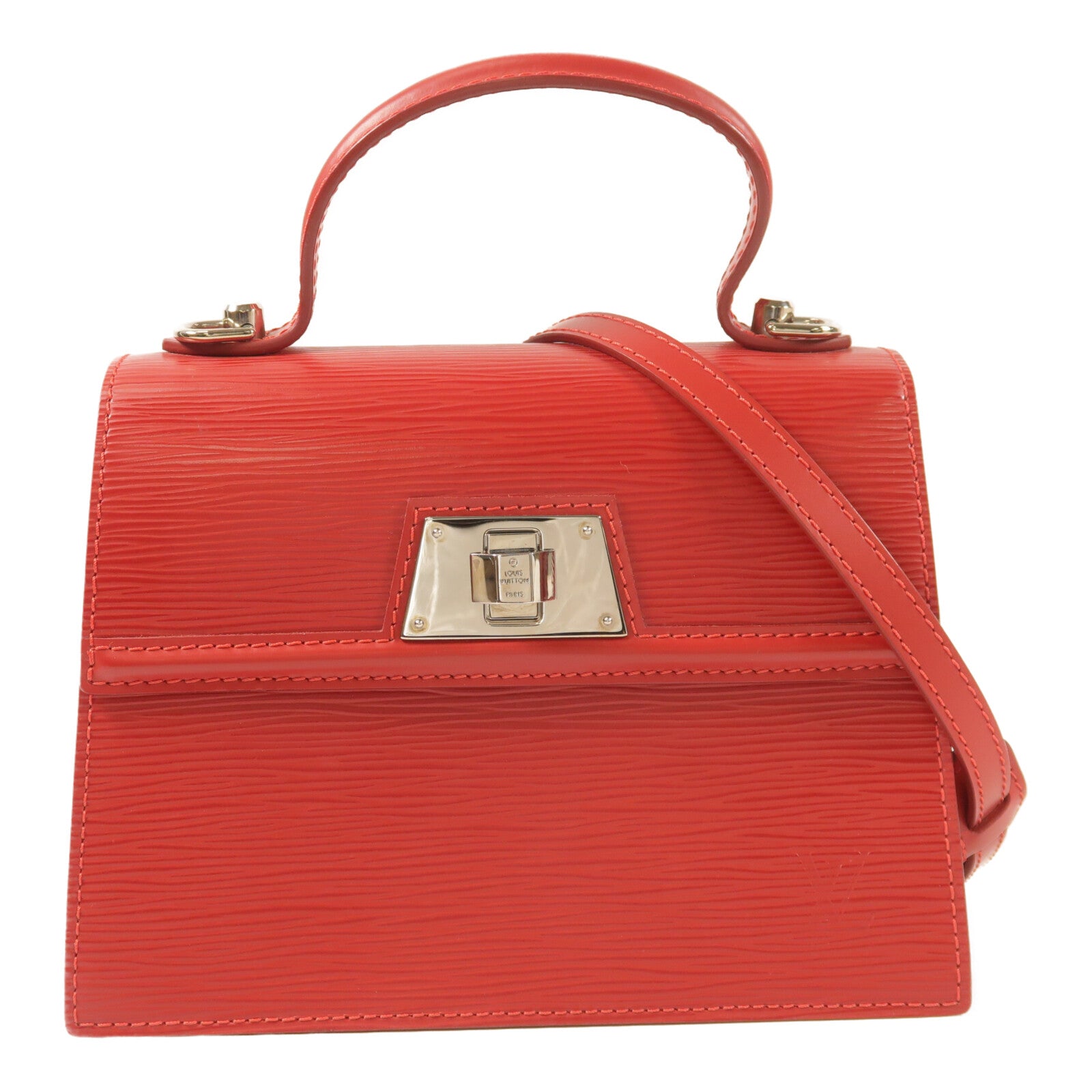 LOUIS VUITTON Epi Sevigne PM銀扣手挽肩背兩用袋