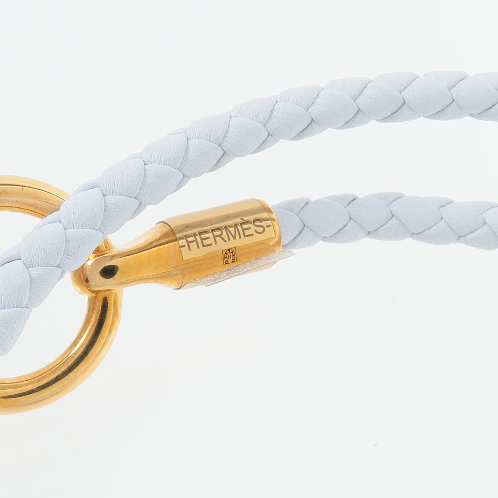 HERMES Swift皮革Glenan Double Tour Bracelet手鏈Bleu Brume