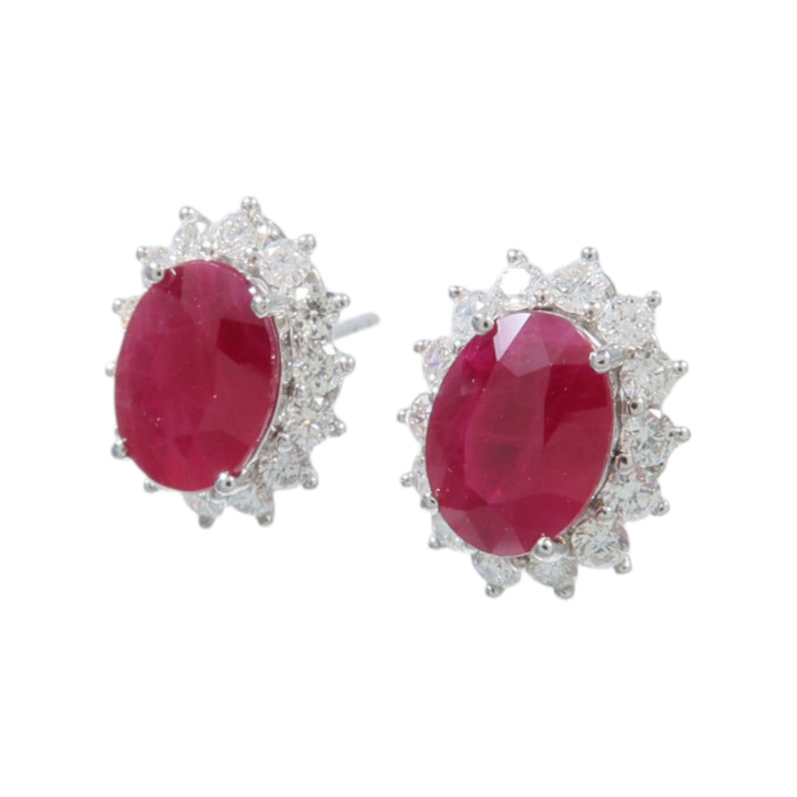JEWELRY 18K白金Ruby Diamond Earrings紅寶石/鑽石耳環