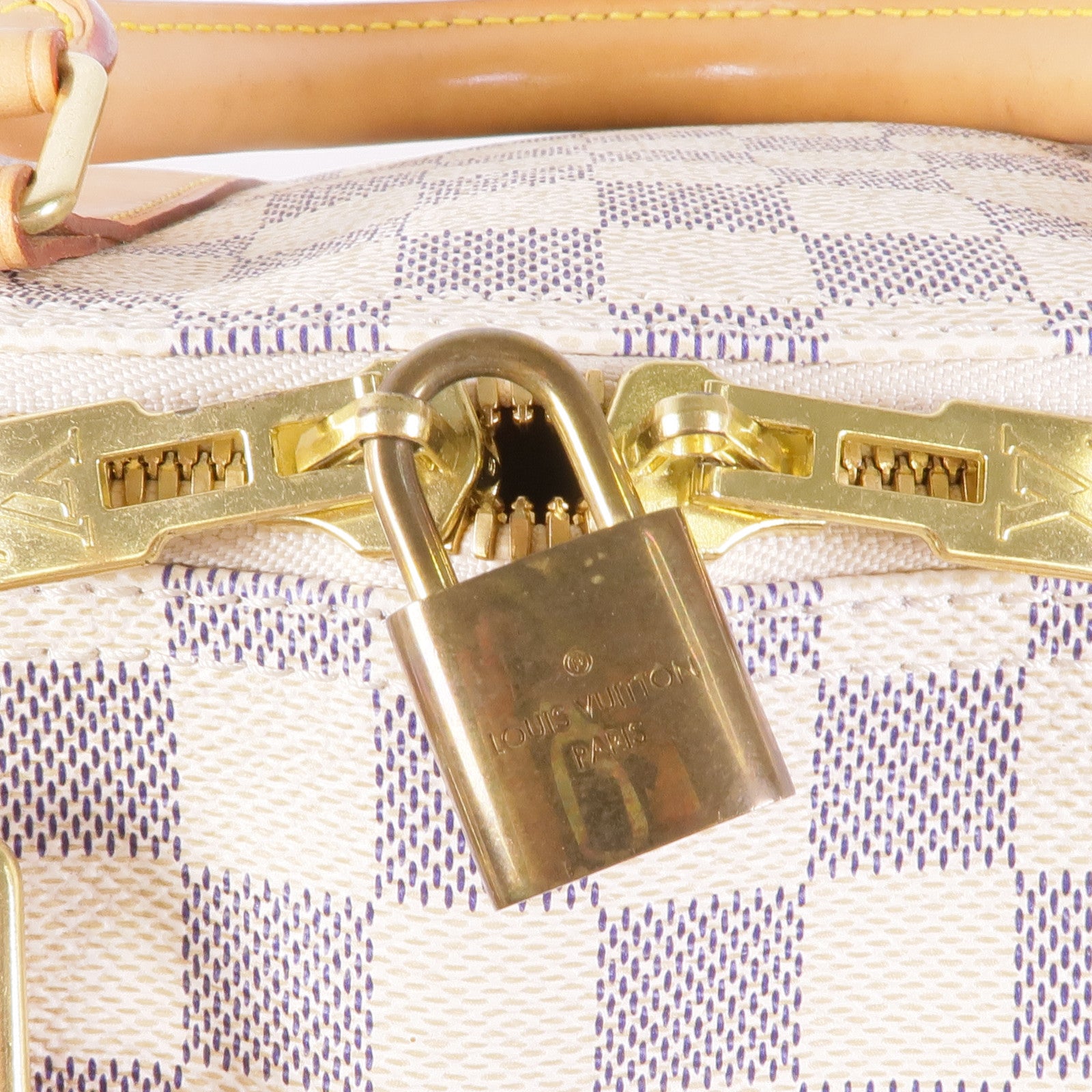 LOUIS VUITTON Damier Azur Keepall Bandouliere 55金扣手挽肩背兩用袋