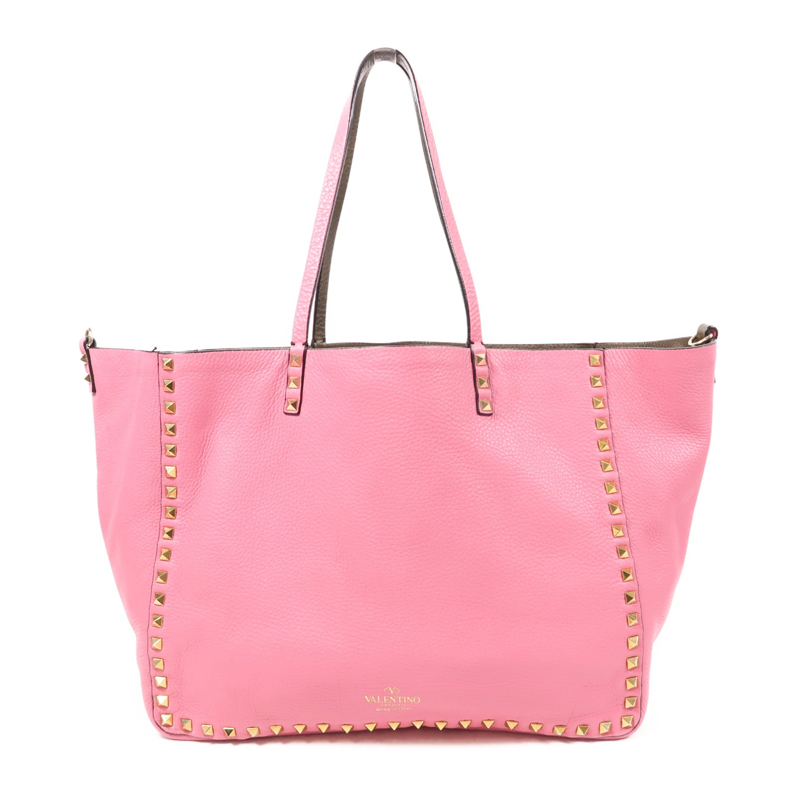 Valentino 牛皮皮革2 Way Shoulder金扣手挽肩背兩用袋