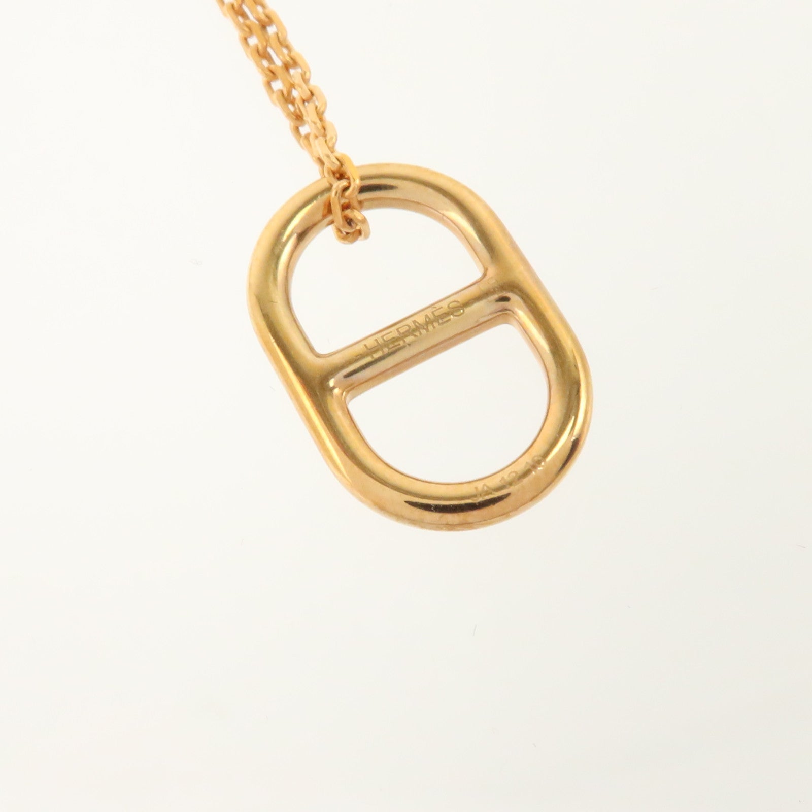 HERMES Swift皮革/金屬O'Maillon Pendant Necklace項鏈