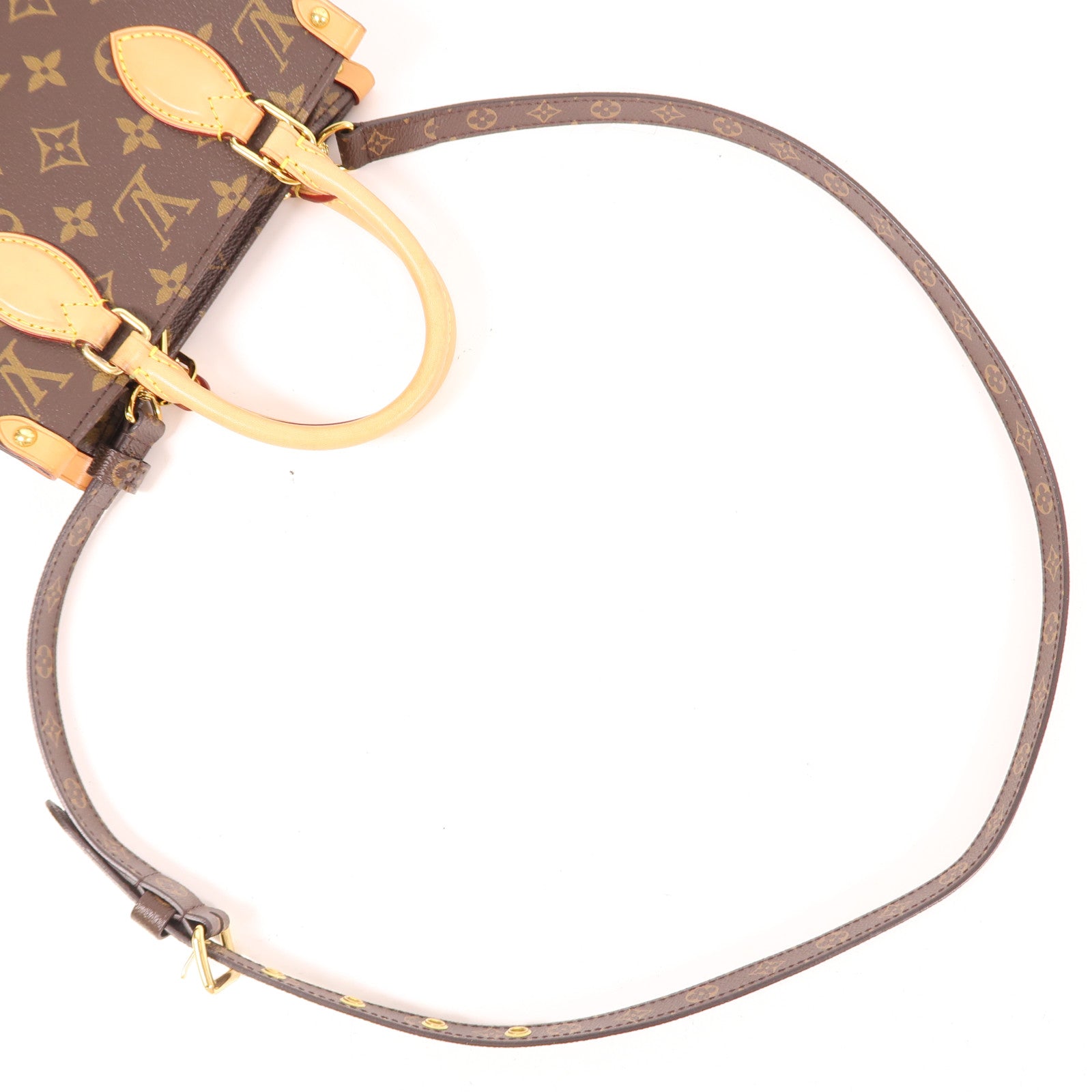 LOUIS VUITTON LV GHW Sac Plat BB 2 Way Shoulder Handbag M45847 Monogram Brown