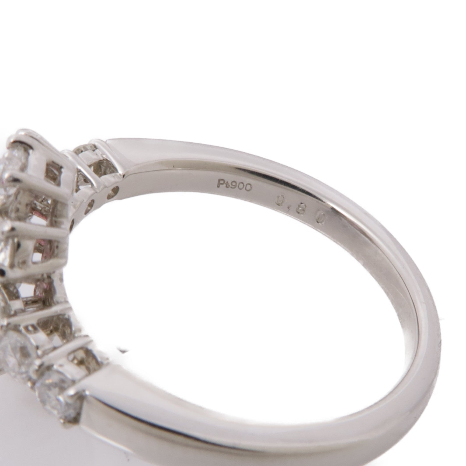 JEWELRY 【激減優惠】PT900鉑金Pink Sapphire Diamond Ring粉紅藍寶色/鑽石US#6