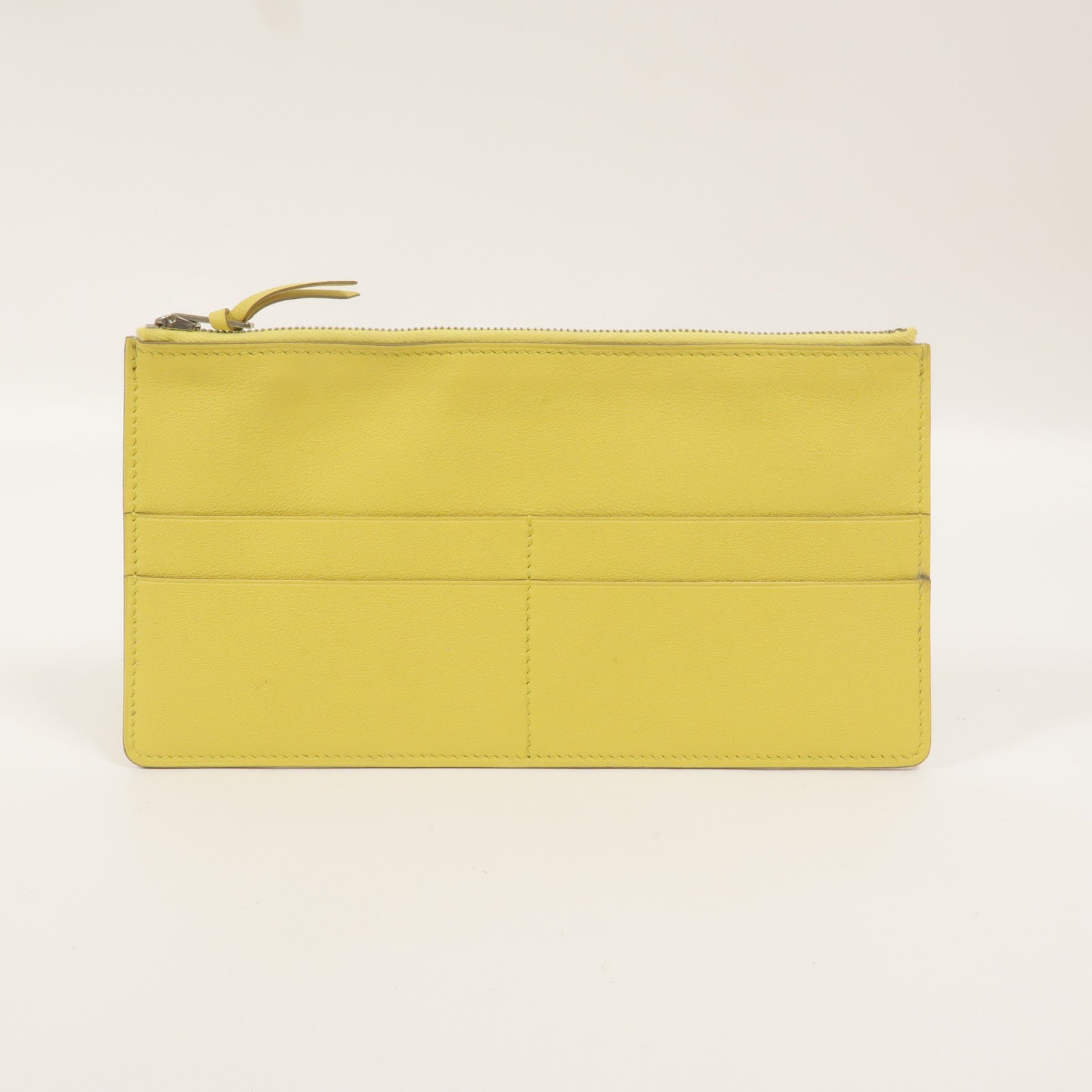 HERMES Swift皮革Jige Duo Clutch手拿包Jaune de Naples