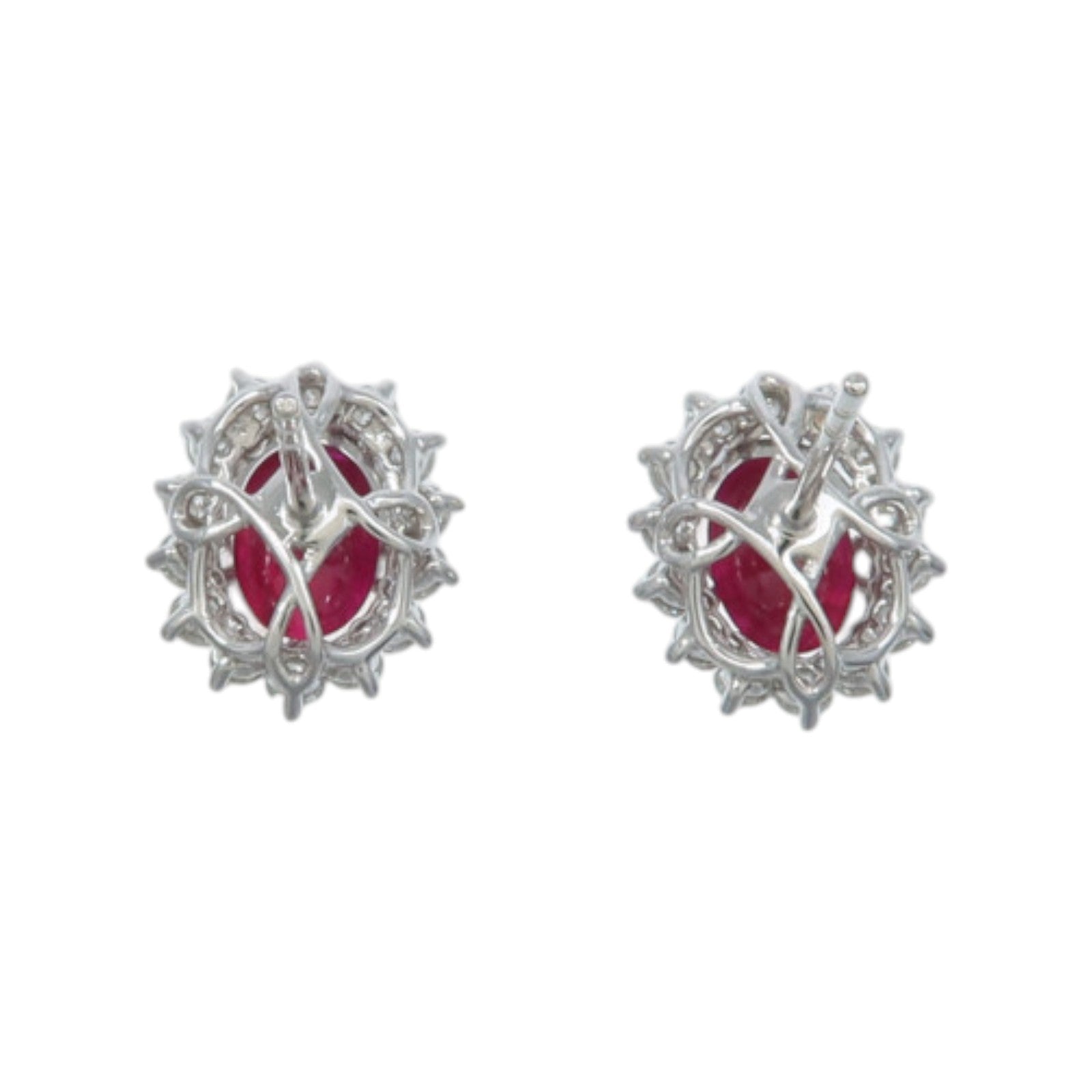 JEWELRY 18K白金Ruby Diamond Earrings紅寶石/鑽石耳環
