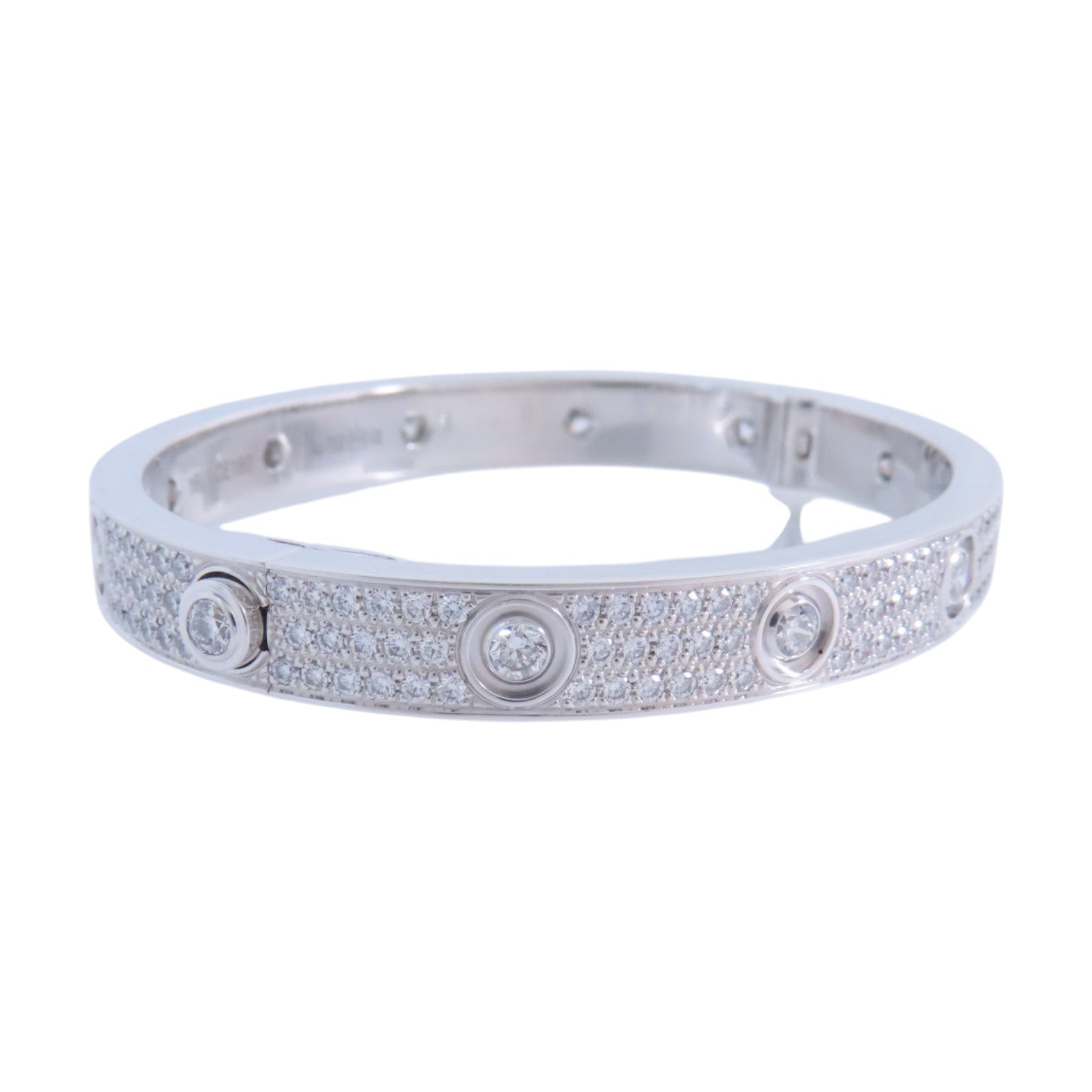 CARTIER 18K白金Love Bracelet Full Diamond鑽石手鐲#16
