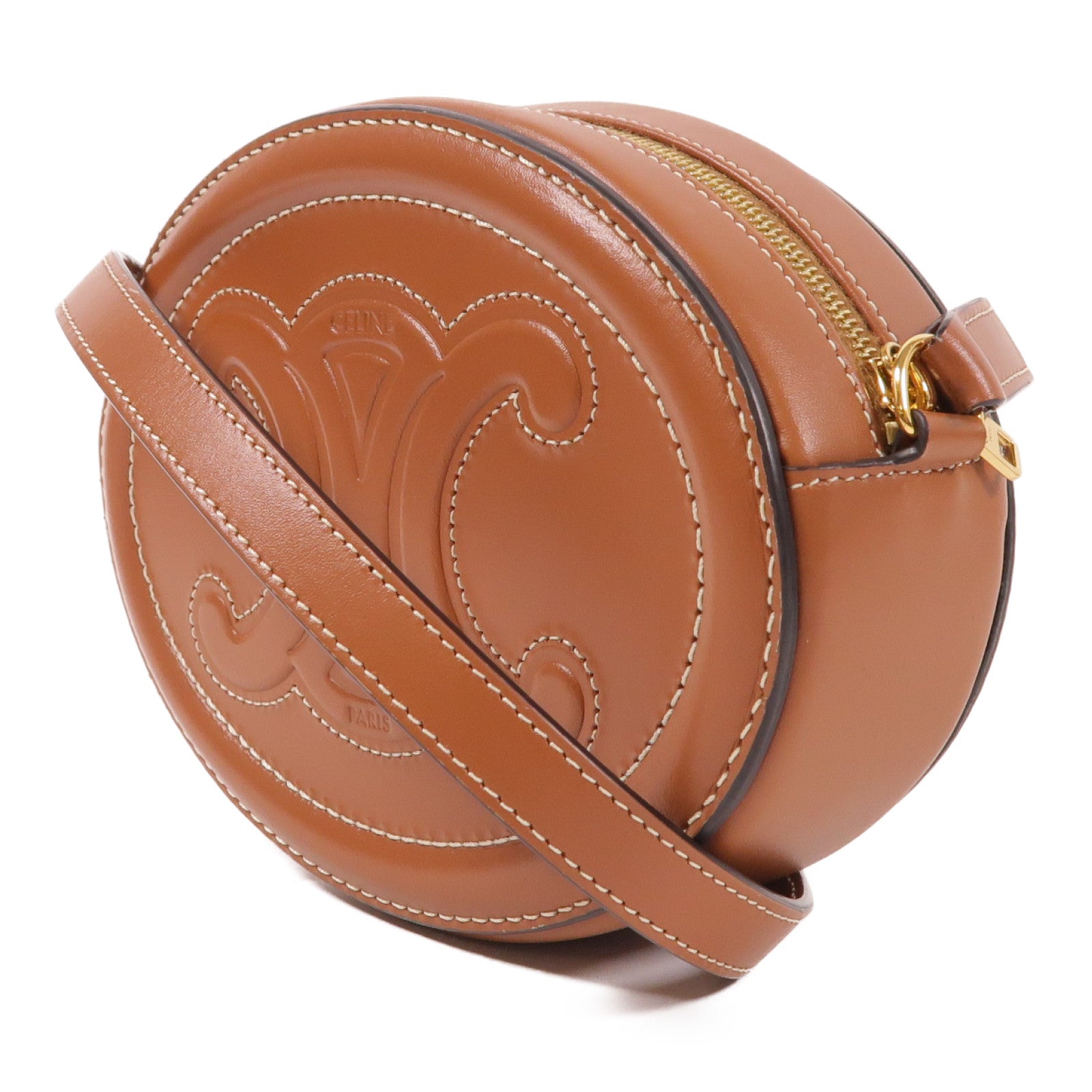 CELINE 皮革Oval Purse Cuir Triomphe金扣肩背袋