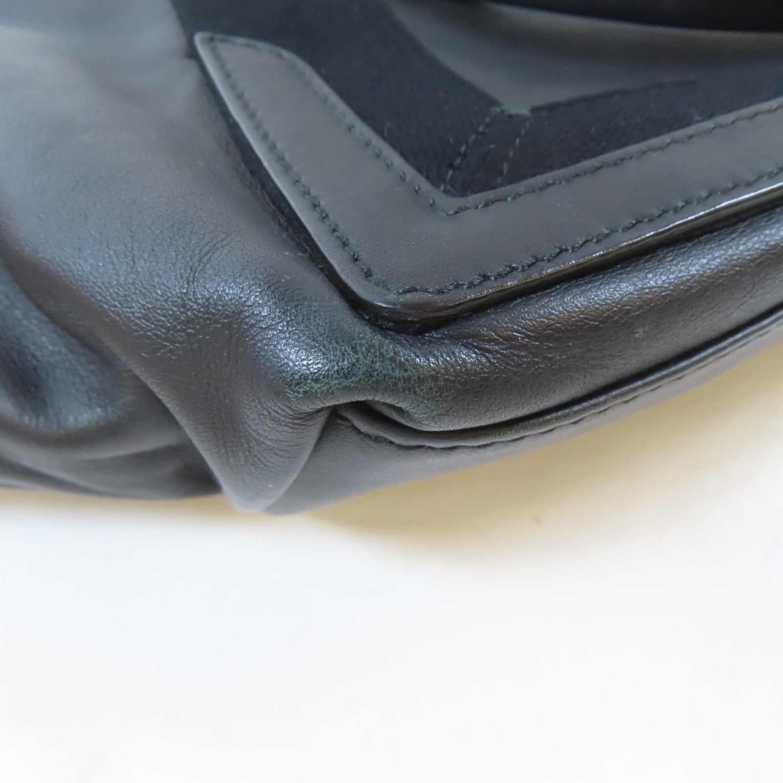 BALENCIAGA 羊皮皮革Navy Cabas銀扣手挽袋黑色