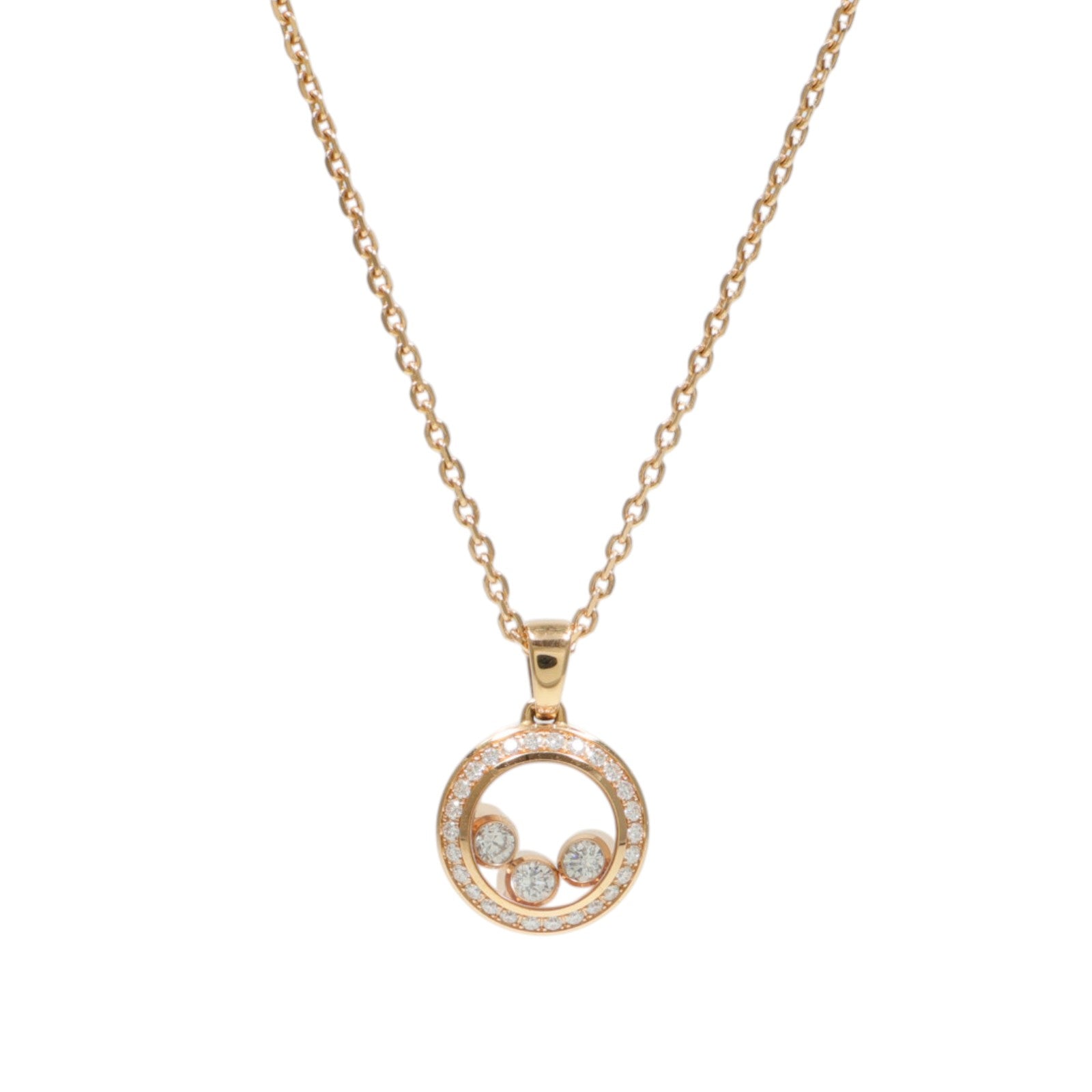 Chopard 18K玫瑰金Happy Diamond Icons Necklace鑽石項鍊