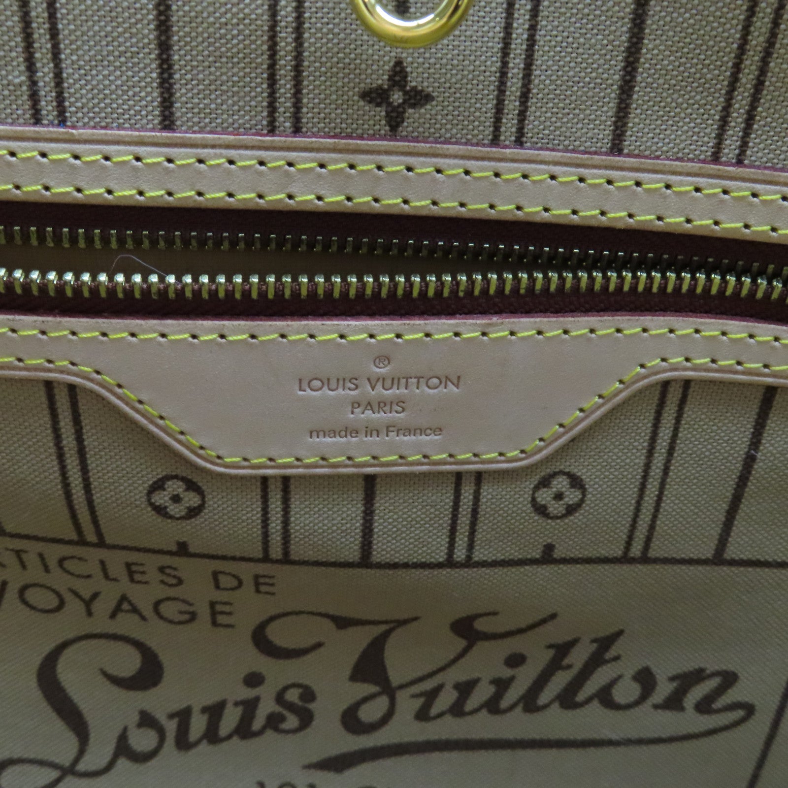 LOUIS VUITTON Monogram Neverfull PM金扣手挽袋啡色