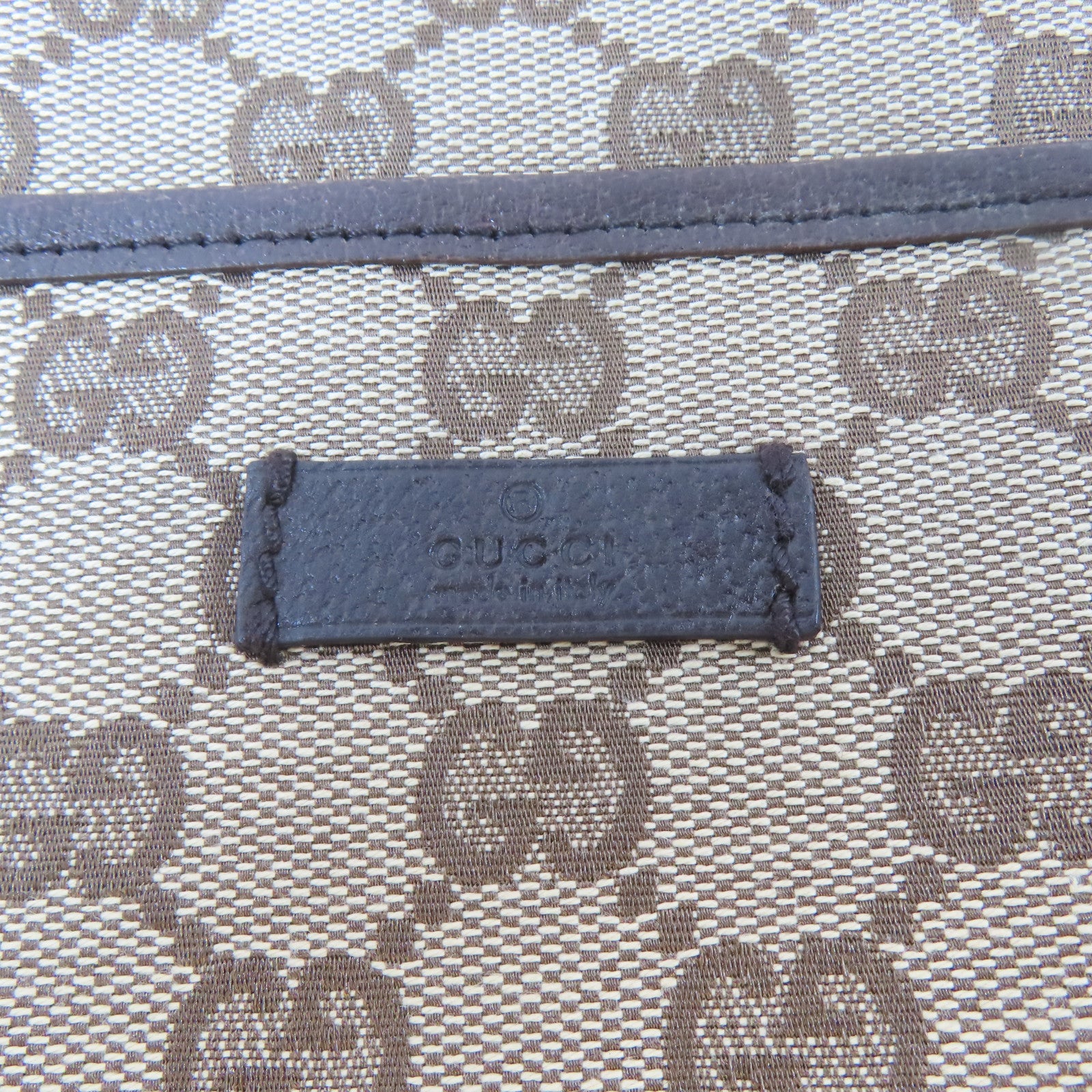 GUCCI 帆布Canvas Shoulder Bag銀扣肩背袋啡色