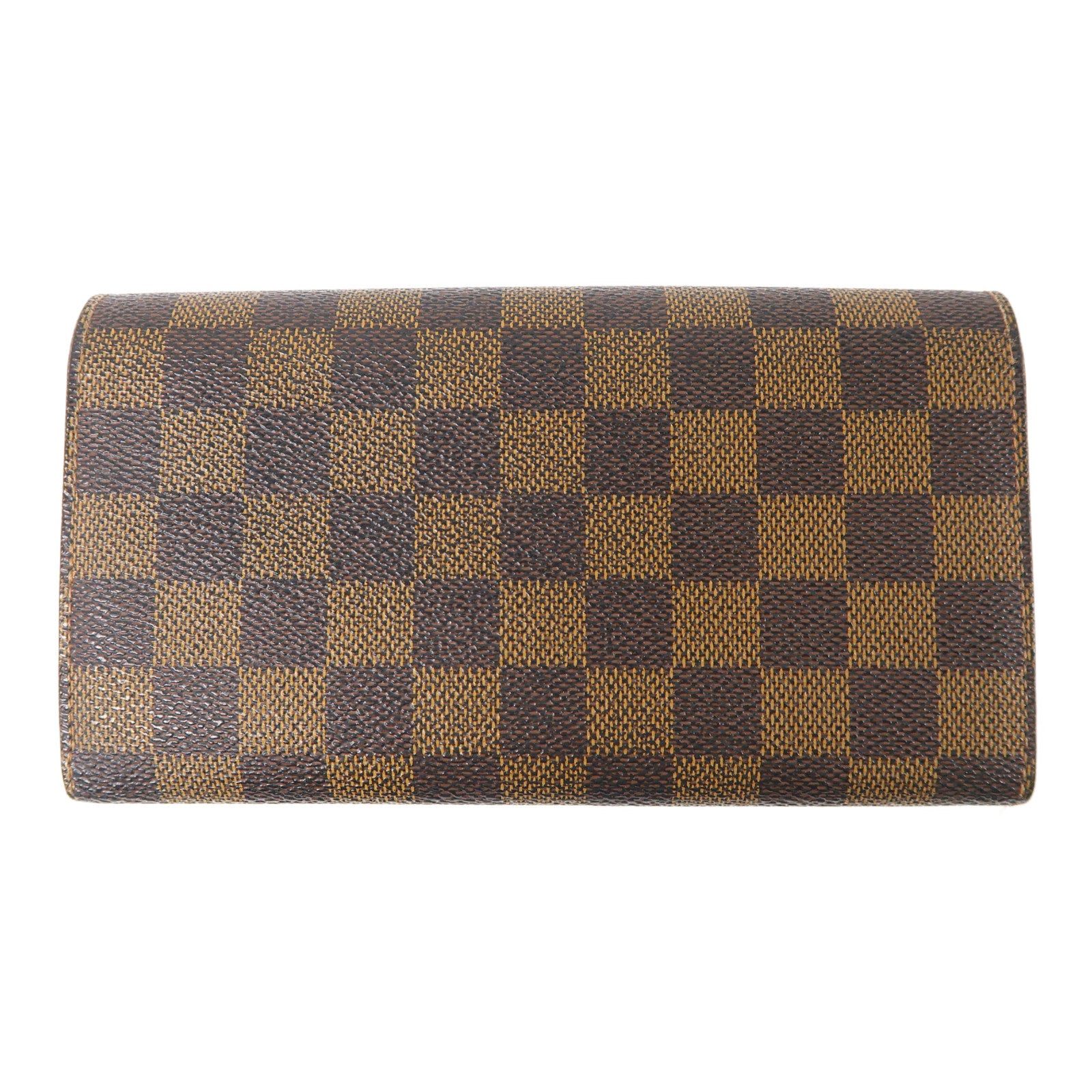 LOUIS VUITTON 【激減優惠】Damier Ebene Long Wallet金扣長錢包啡色