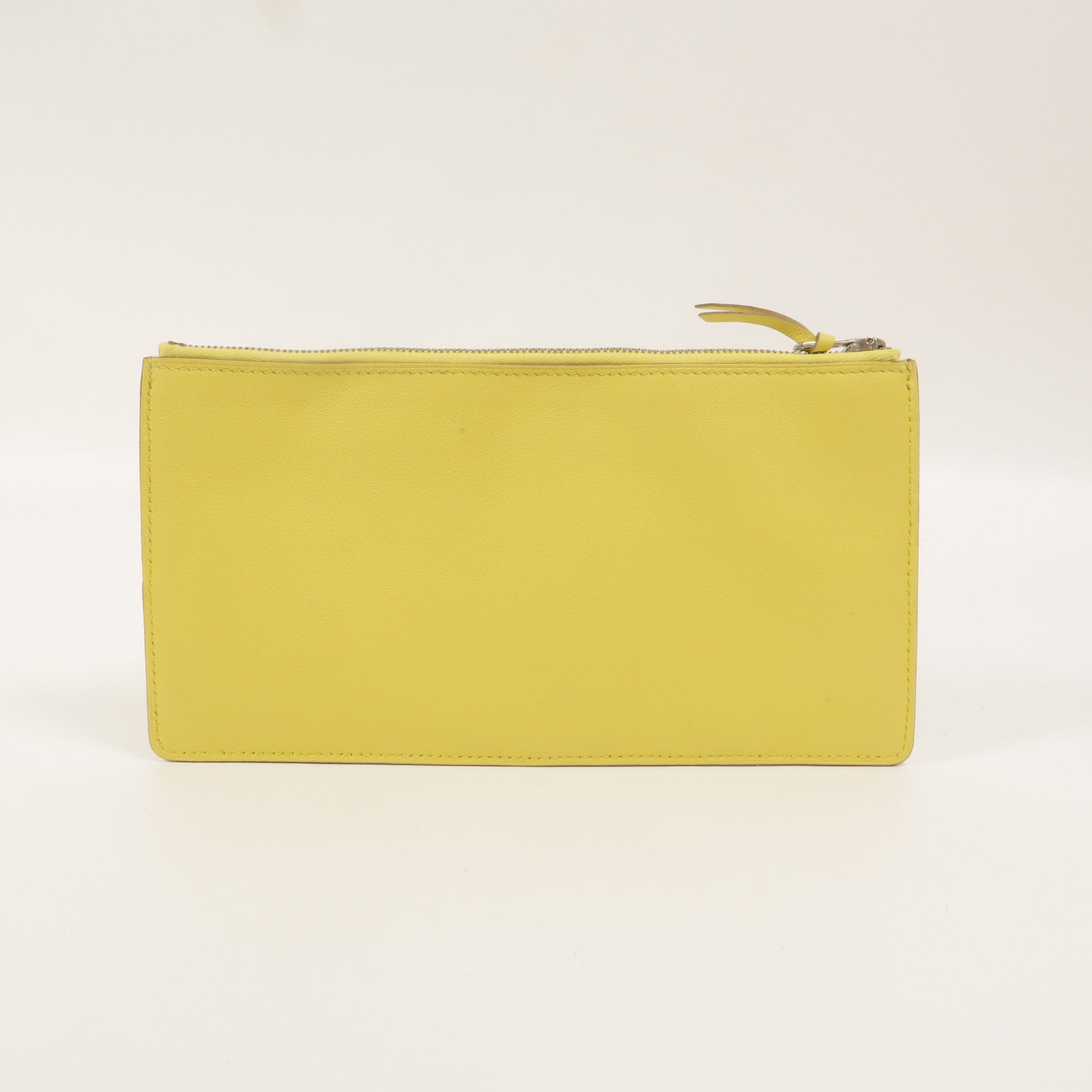 HERMES Swift皮革Jige Duo Clutch手拿包Jaune de Naples