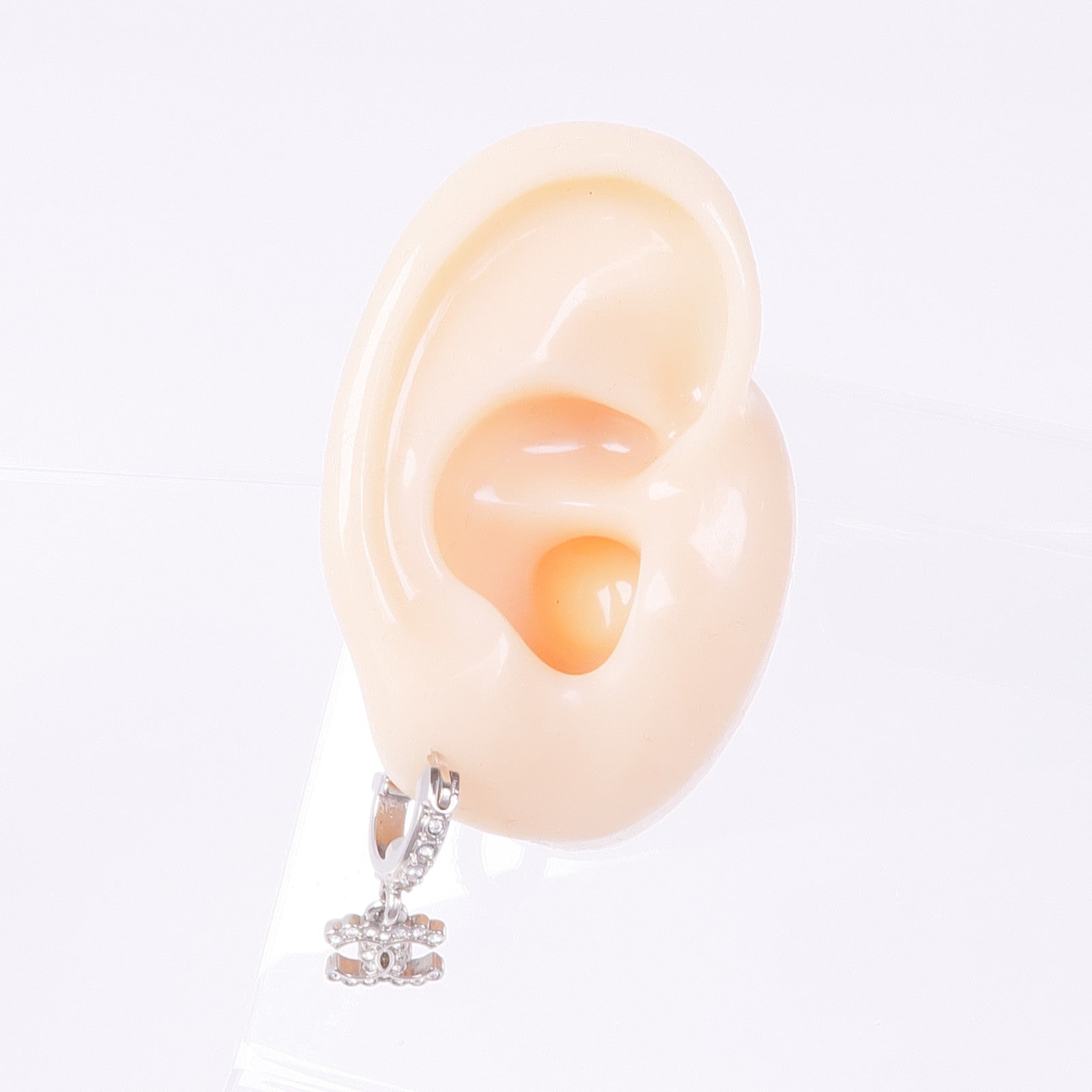 CHANEL CC Earrings Metal Silver