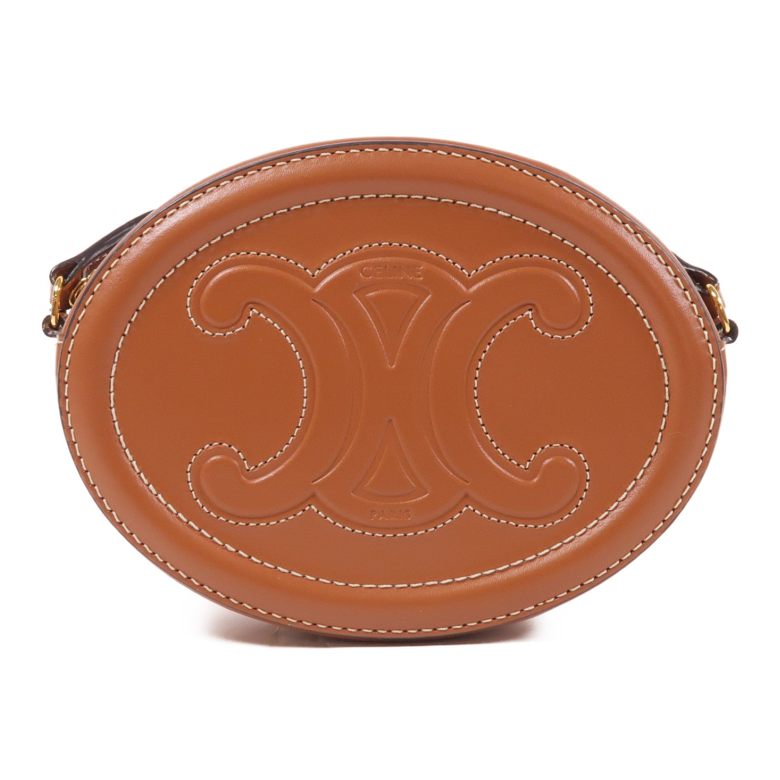 CELINE 皮革Oval Purse Cuir Triomphe金扣肩背袋