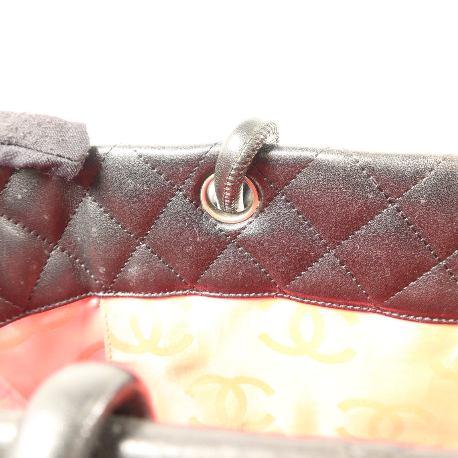 CHANEL 牛皮皮革Cambon Tote Bag銀扣手挽袋