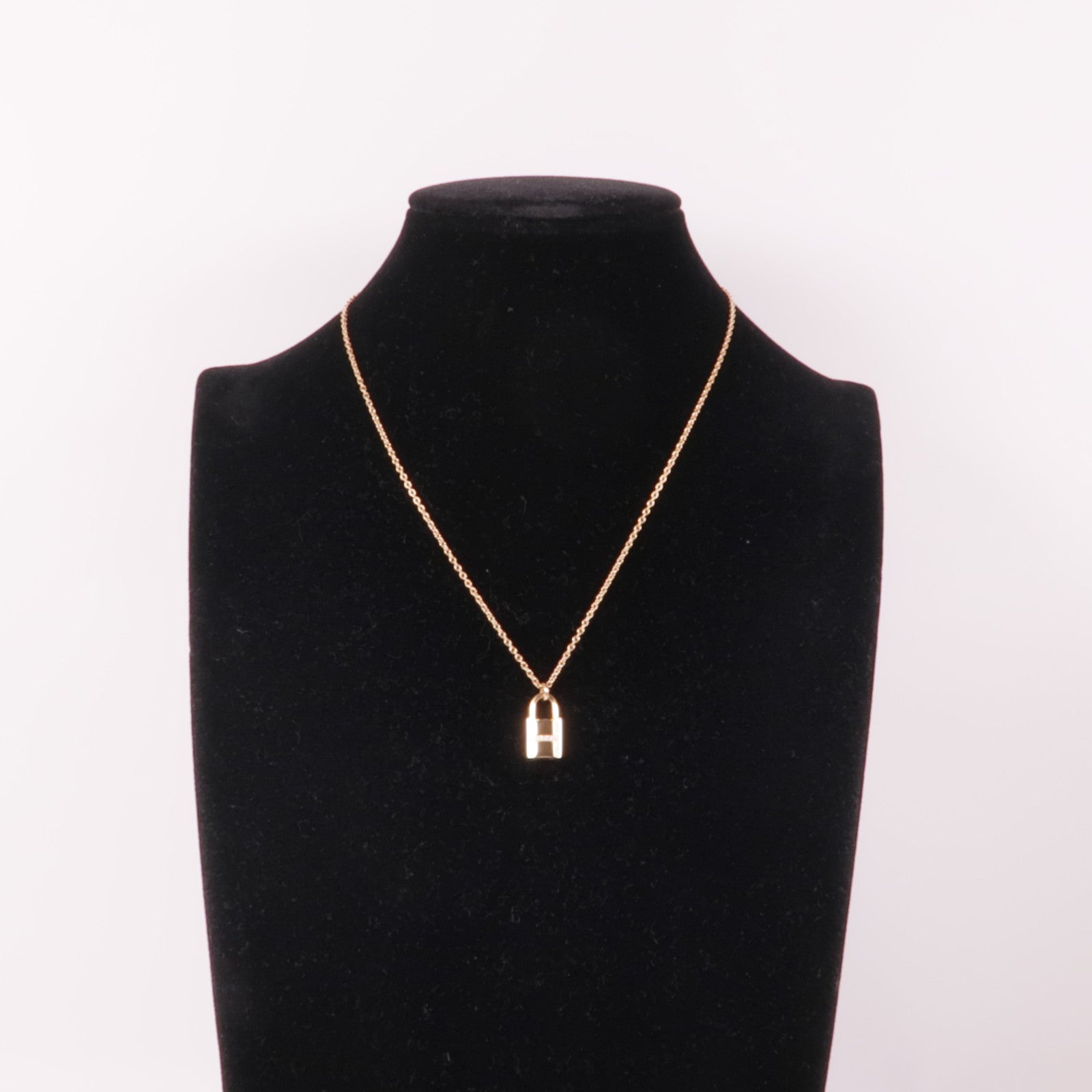 HERMES 18K玫瑰金Cadenas Pendant Diamond Necklace鑽石項鍊