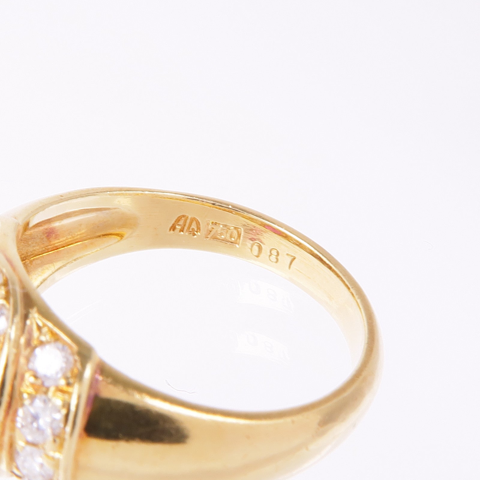 Aquascutum 18K黃金Ruby Diamond Ring紅寶石/鑽石戒指US#5.75