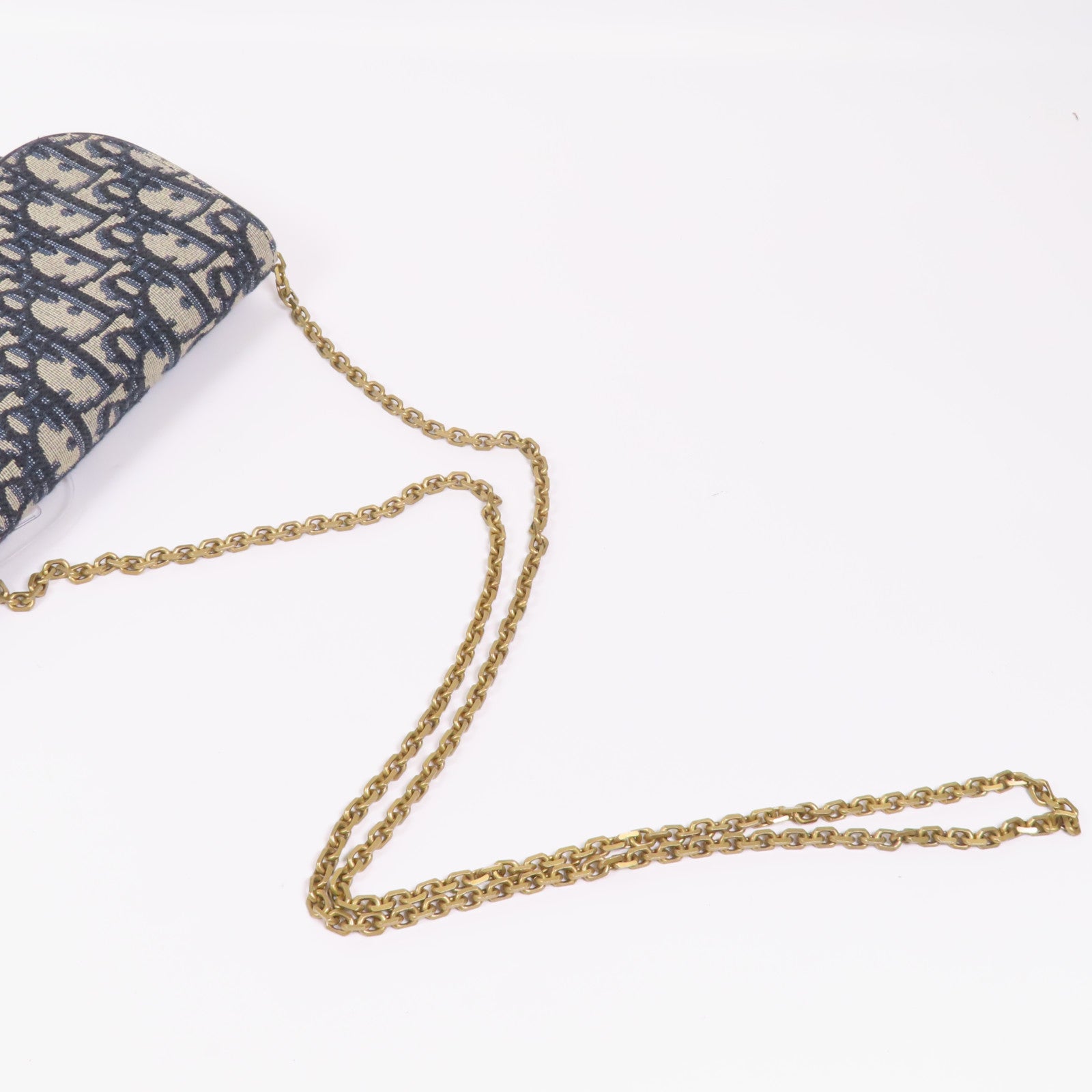 Dior 帆布Small Saddle Pouch With Chain金扣肩背袋