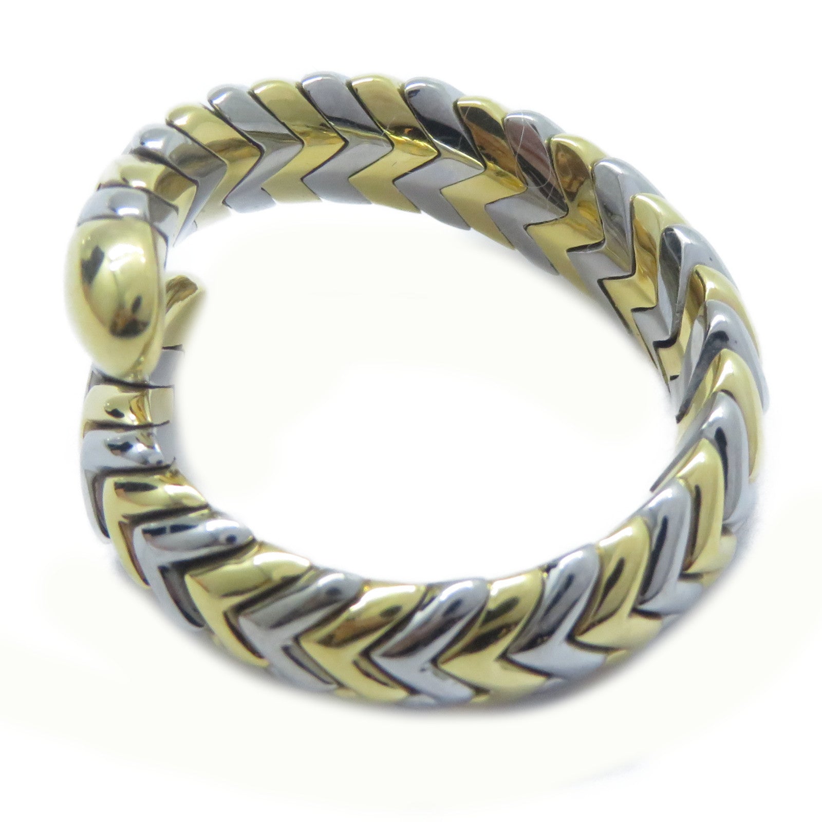 BVLGARI 18K黃金/18K白金Serpenti Tubogas戒指US#6