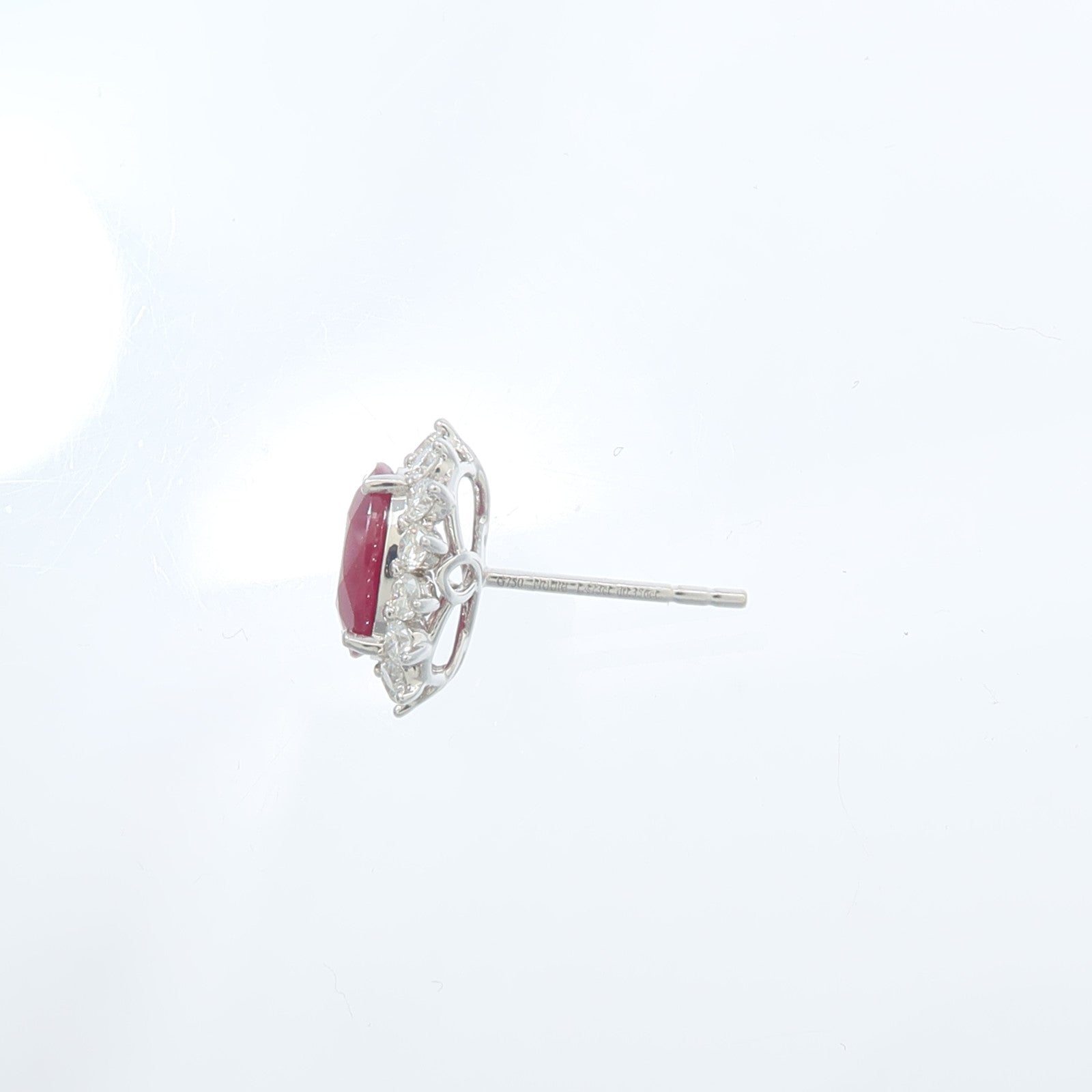 JEWELRY 18K白金Ruby Diamond Earrings紅寶石/鑽石耳環
