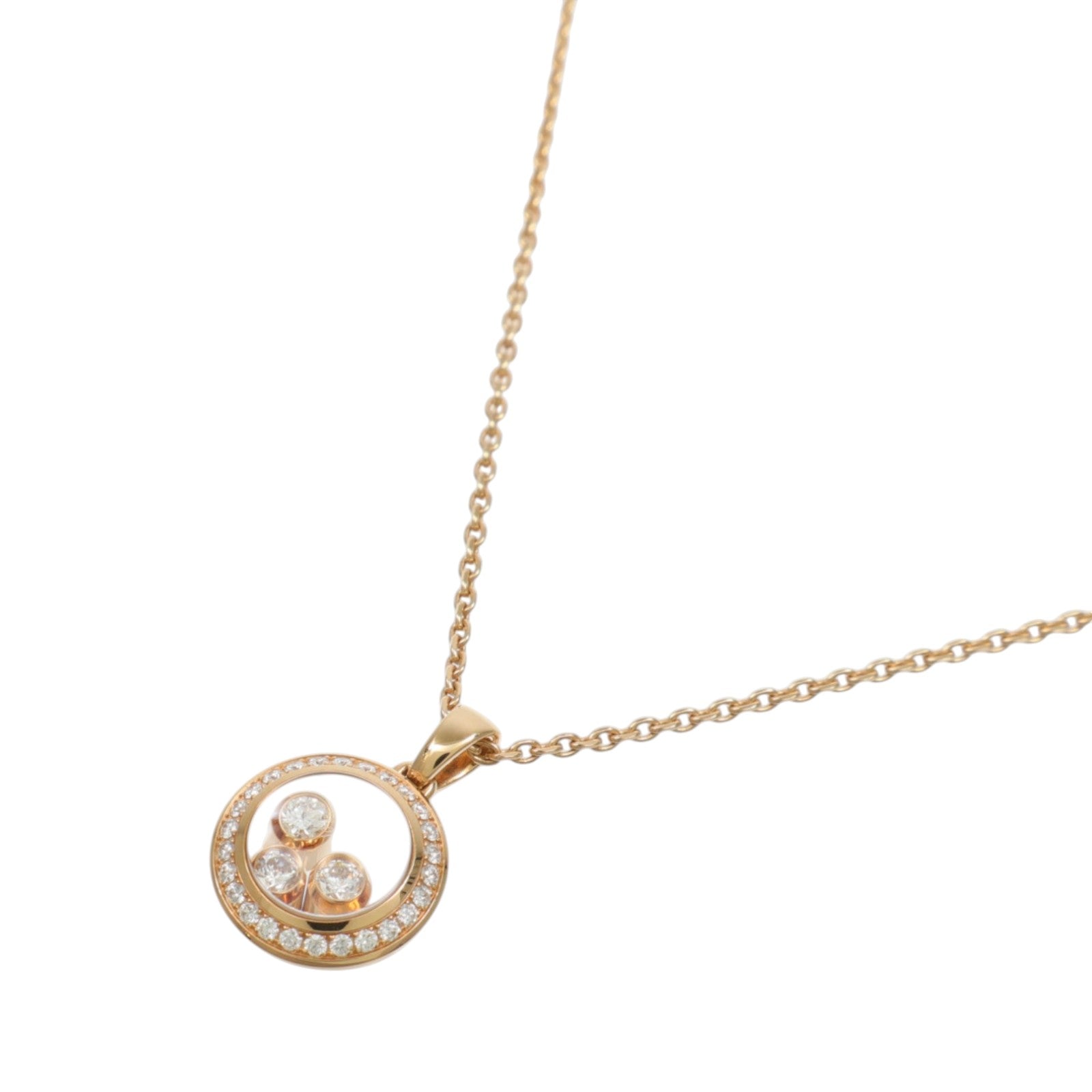 Chopard 18K玫瑰金Happy Diamond Icons Necklace鑽石項鍊