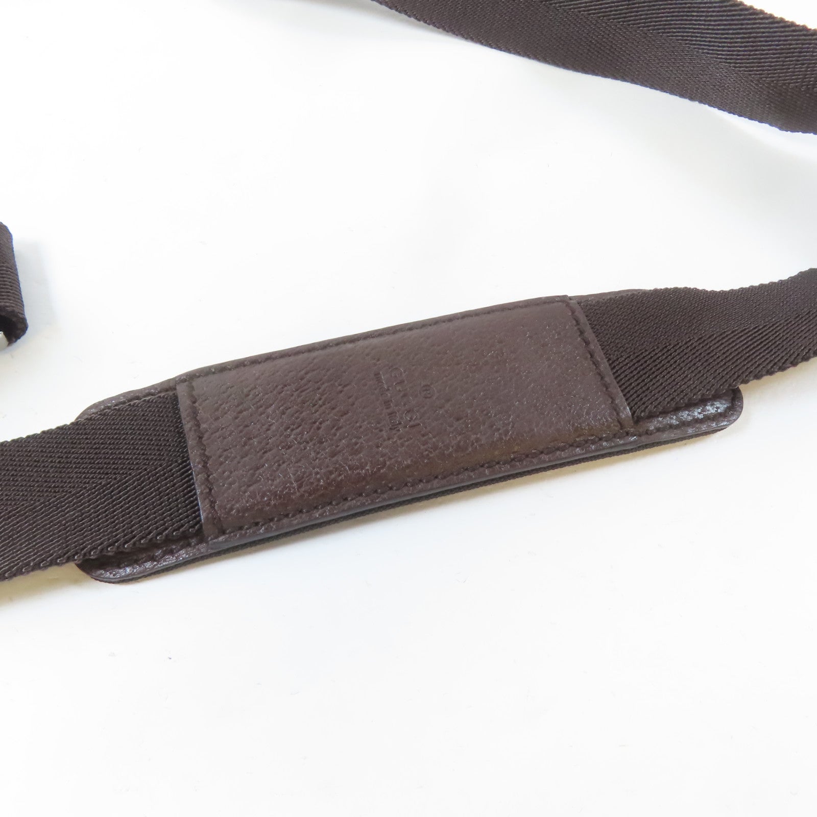 GUCCI 帆布Canvas Shoulder Bag銀扣肩背袋啡色