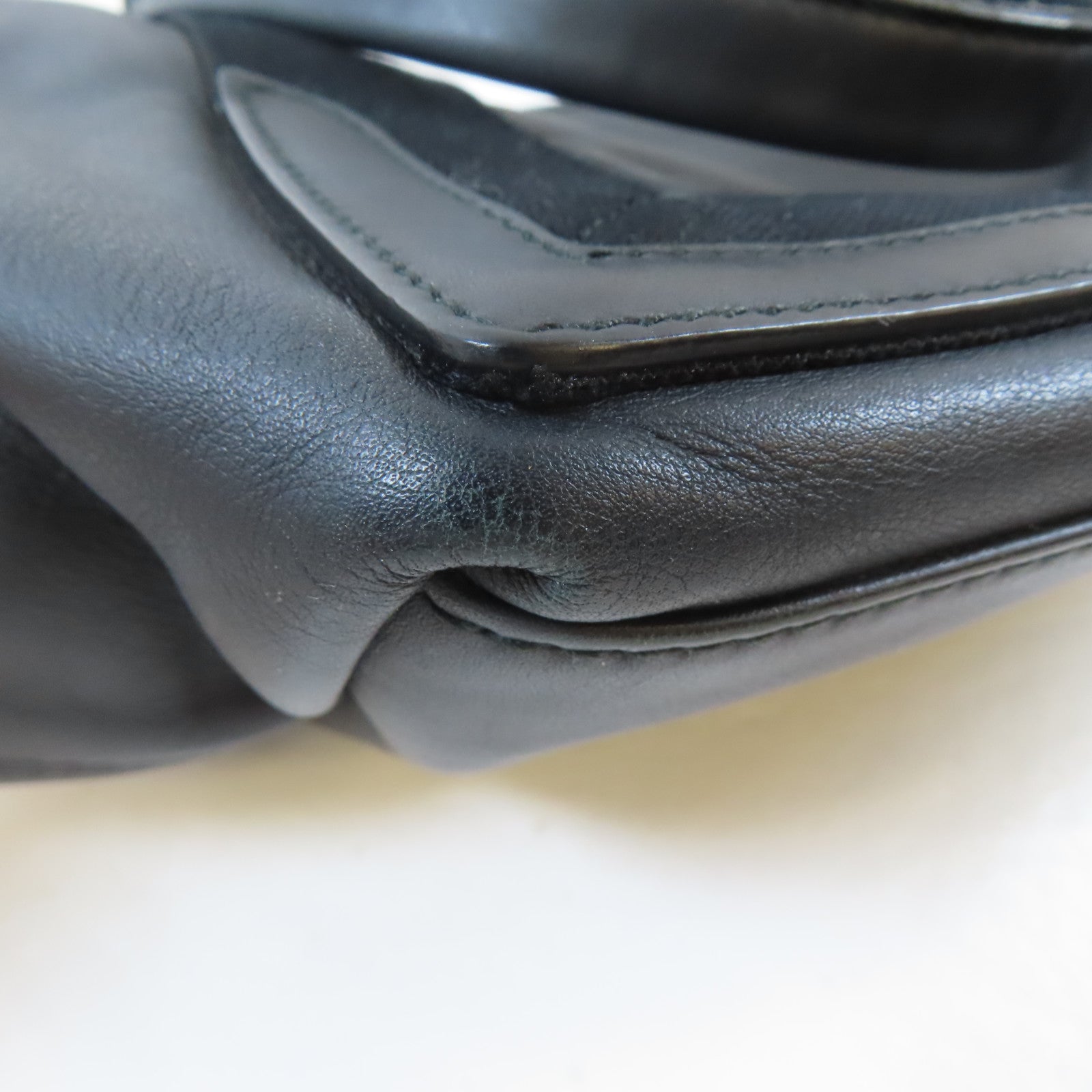BALENCIAGA 羊皮皮革Navy Cabas銀扣手挽袋黑色