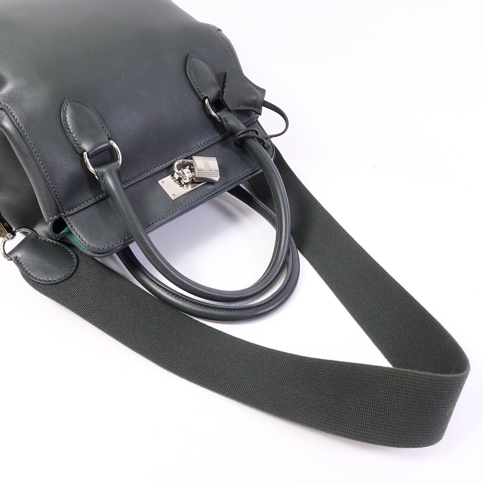 HERMES Swift皮革Toolbox 20手挽肩背兩用袋Vert Fonce