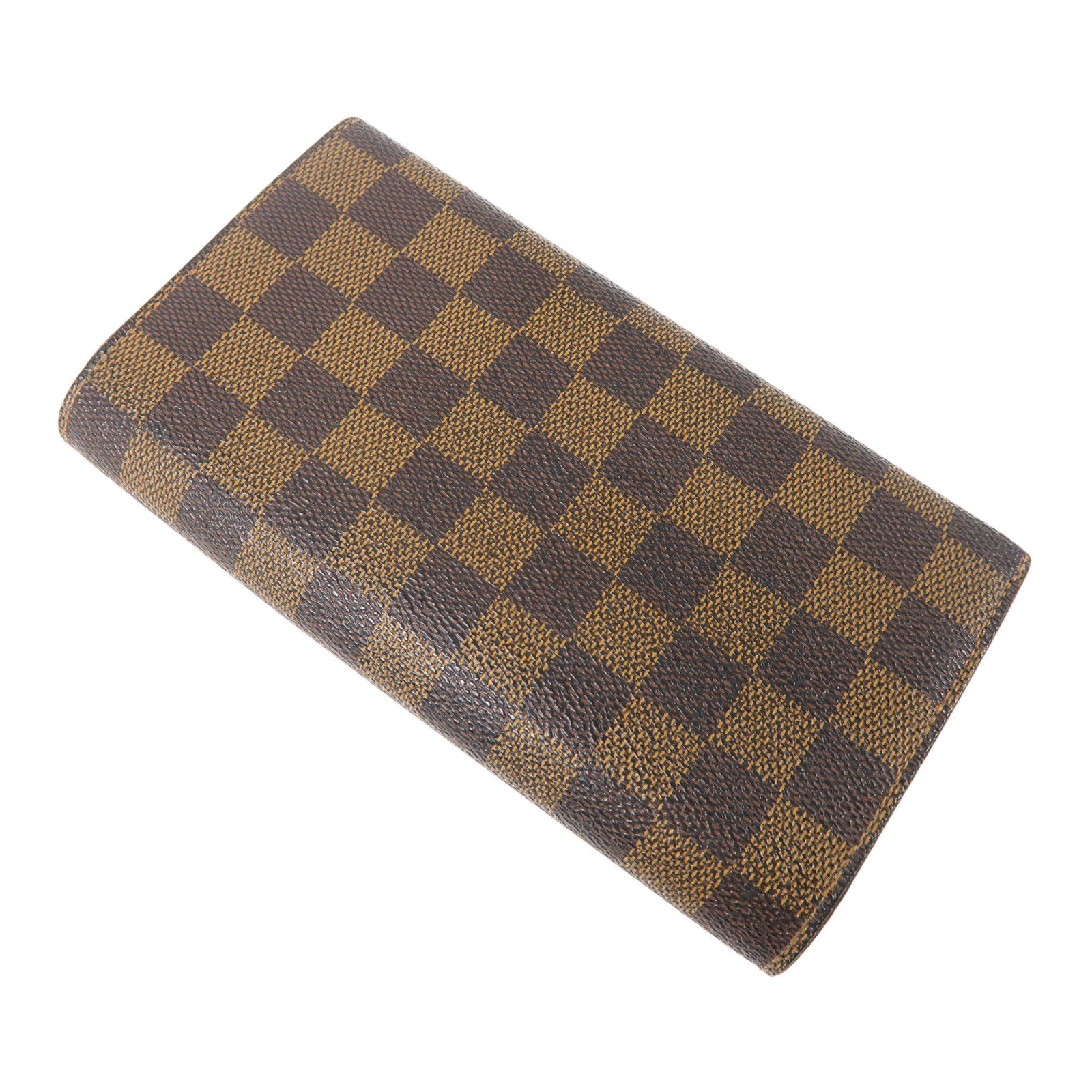 LOUIS VUITTON 【激減優惠】Damier Ebene Long Wallet金扣長錢包啡色