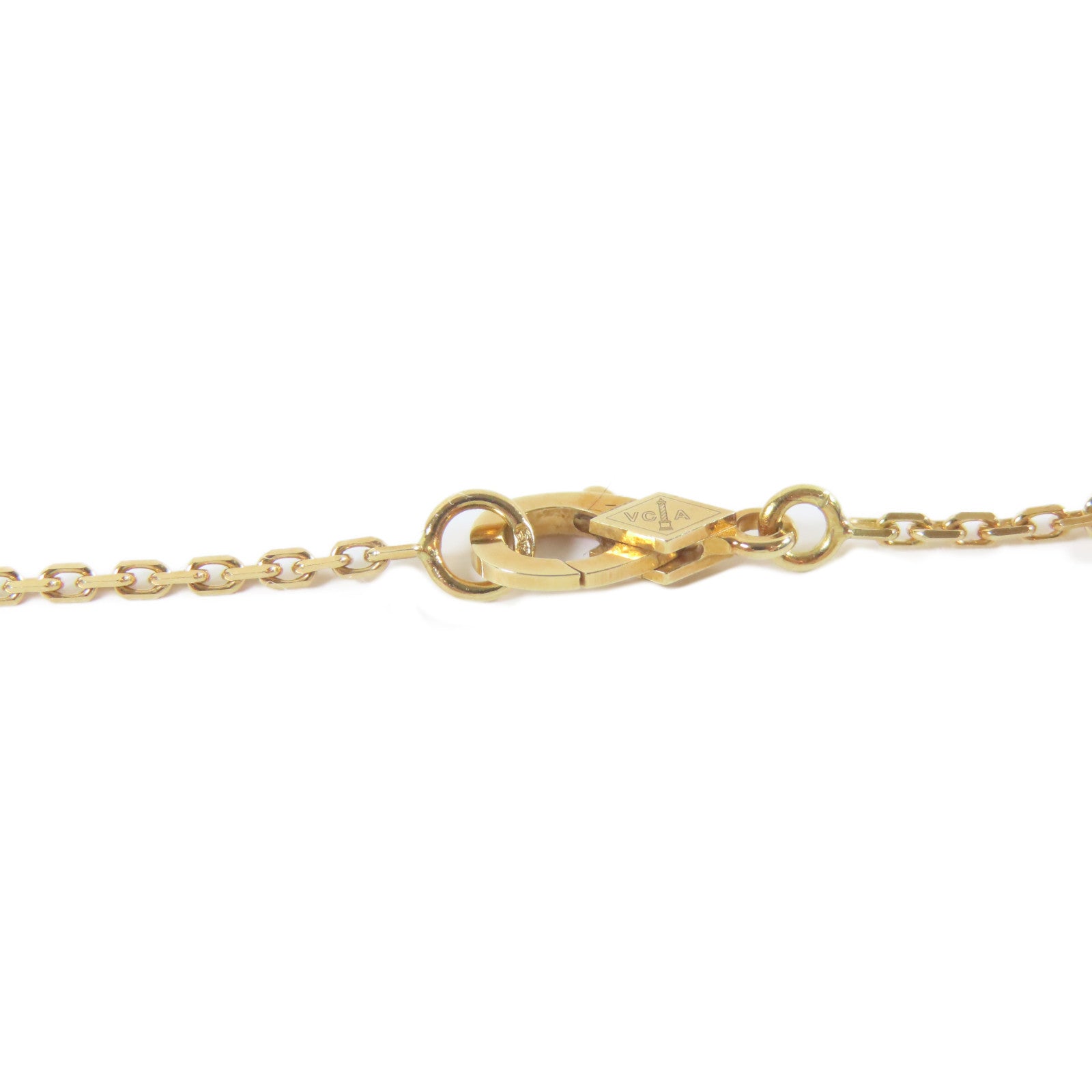 Van Cleef & Arpels 18K黃金Vintage Alhambra孔雀石項鍊#42cm