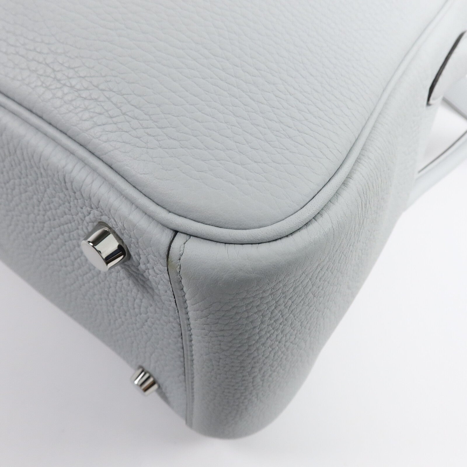 HERMES Clemence皮革Lindy 26手挽肩背兩用袋Blue Pale