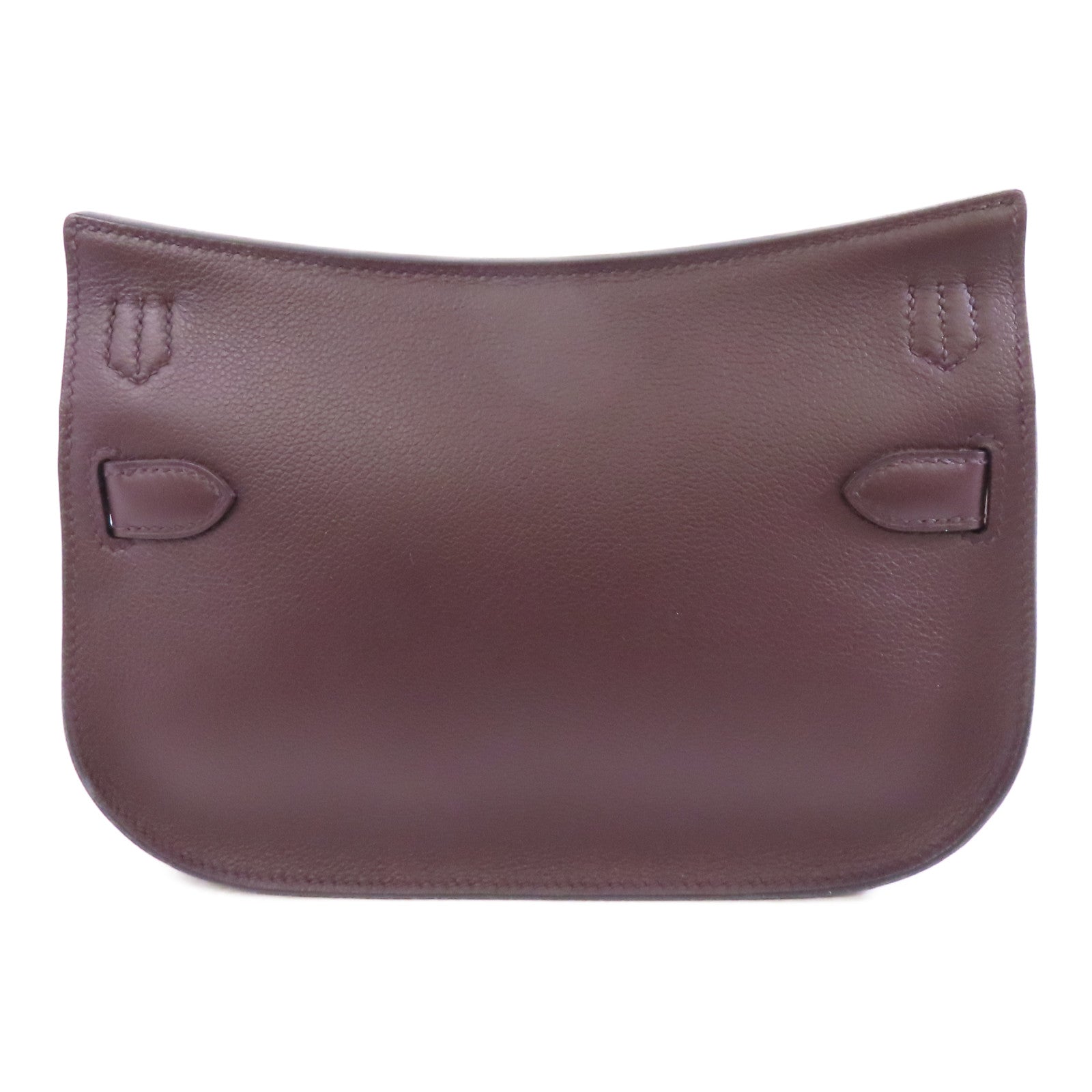 HERMES Evercolor皮革Mini Jypsiere銀扣肩背袋Rouge Sellier啡色